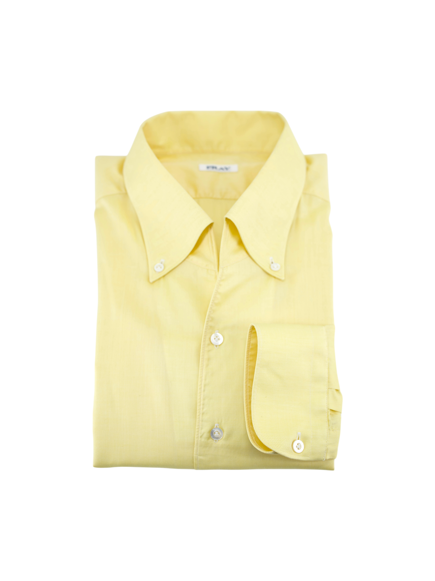 Fray Butter Yellow Cotton "Miami" One-Piece Collar Shirt
