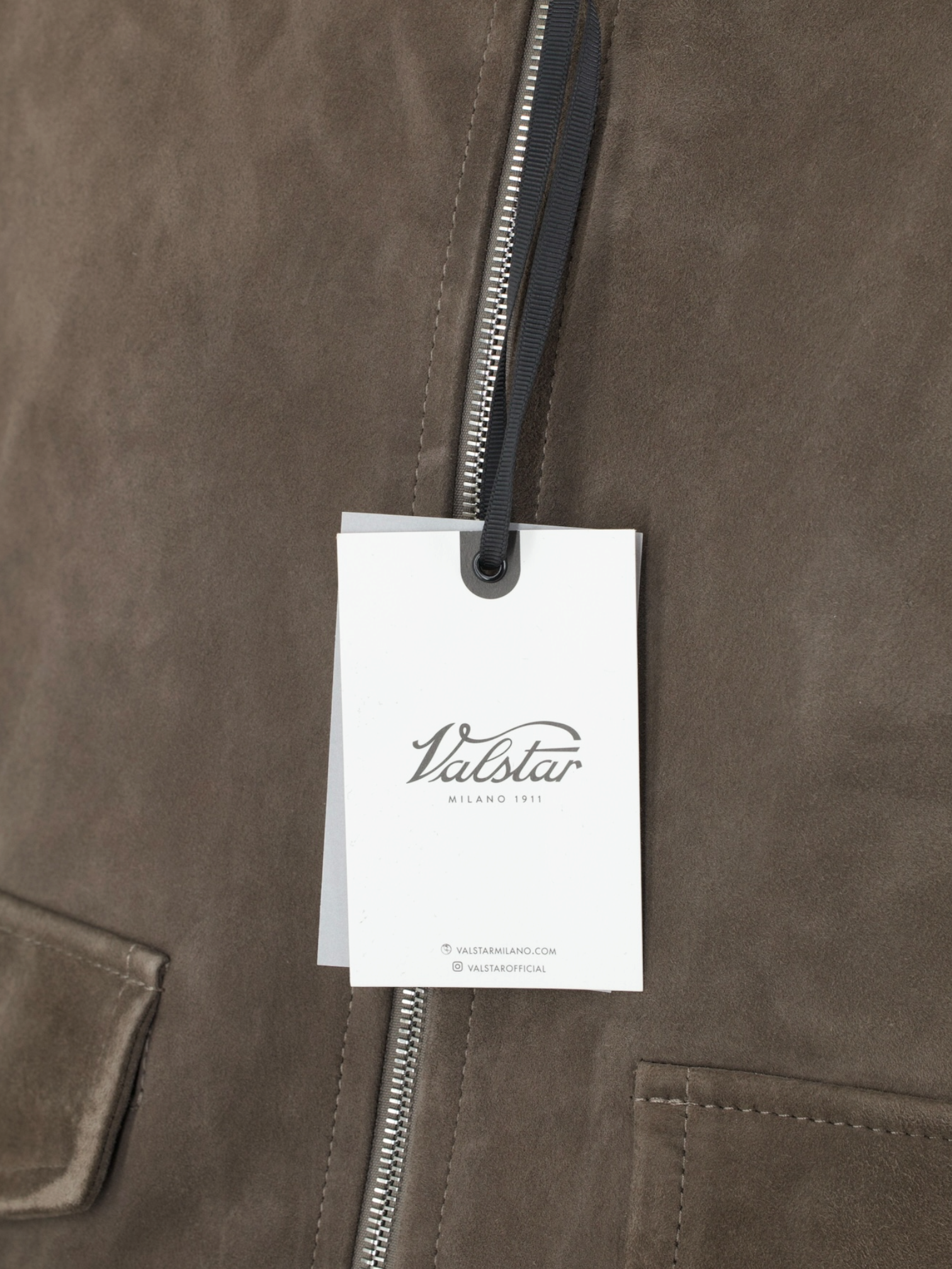 Valstar Warm Grey Lambskin-Suède Padded Bomber Jacket