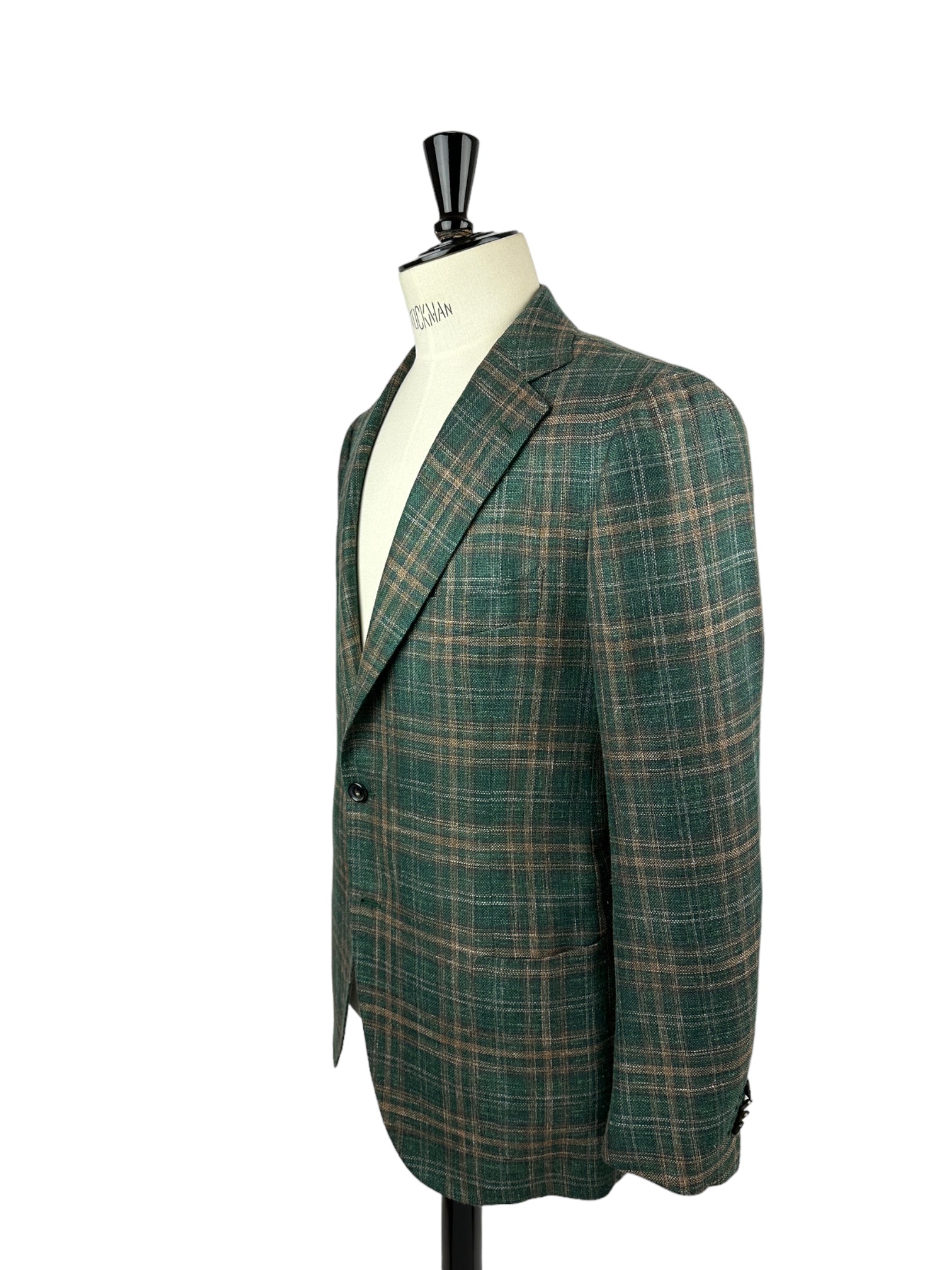Cesare Attolini Bottle Green Cashmere, Silk & Linen Jacket