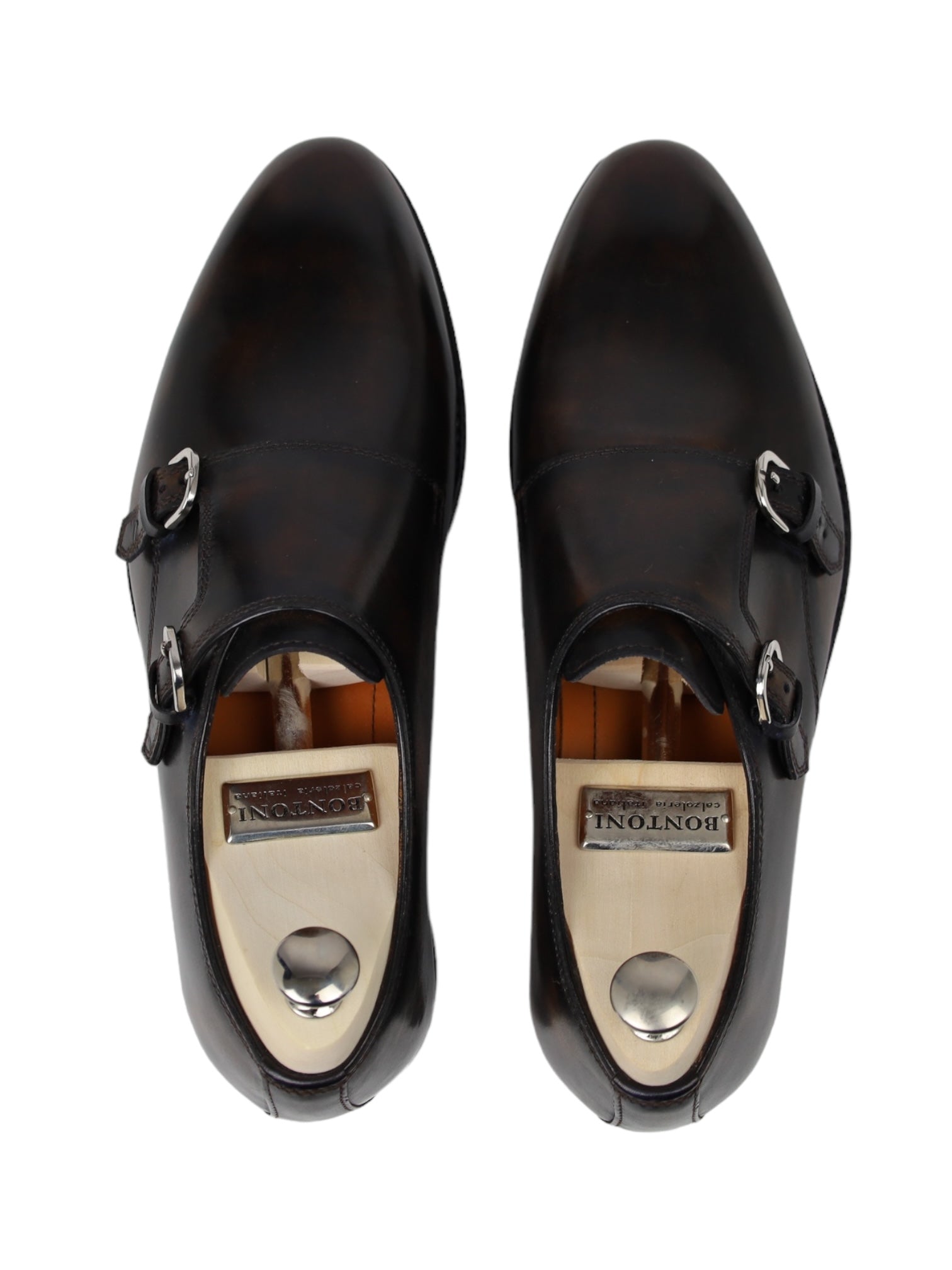 Bontoni Dark Brown Double Monk + Crocodile Belt