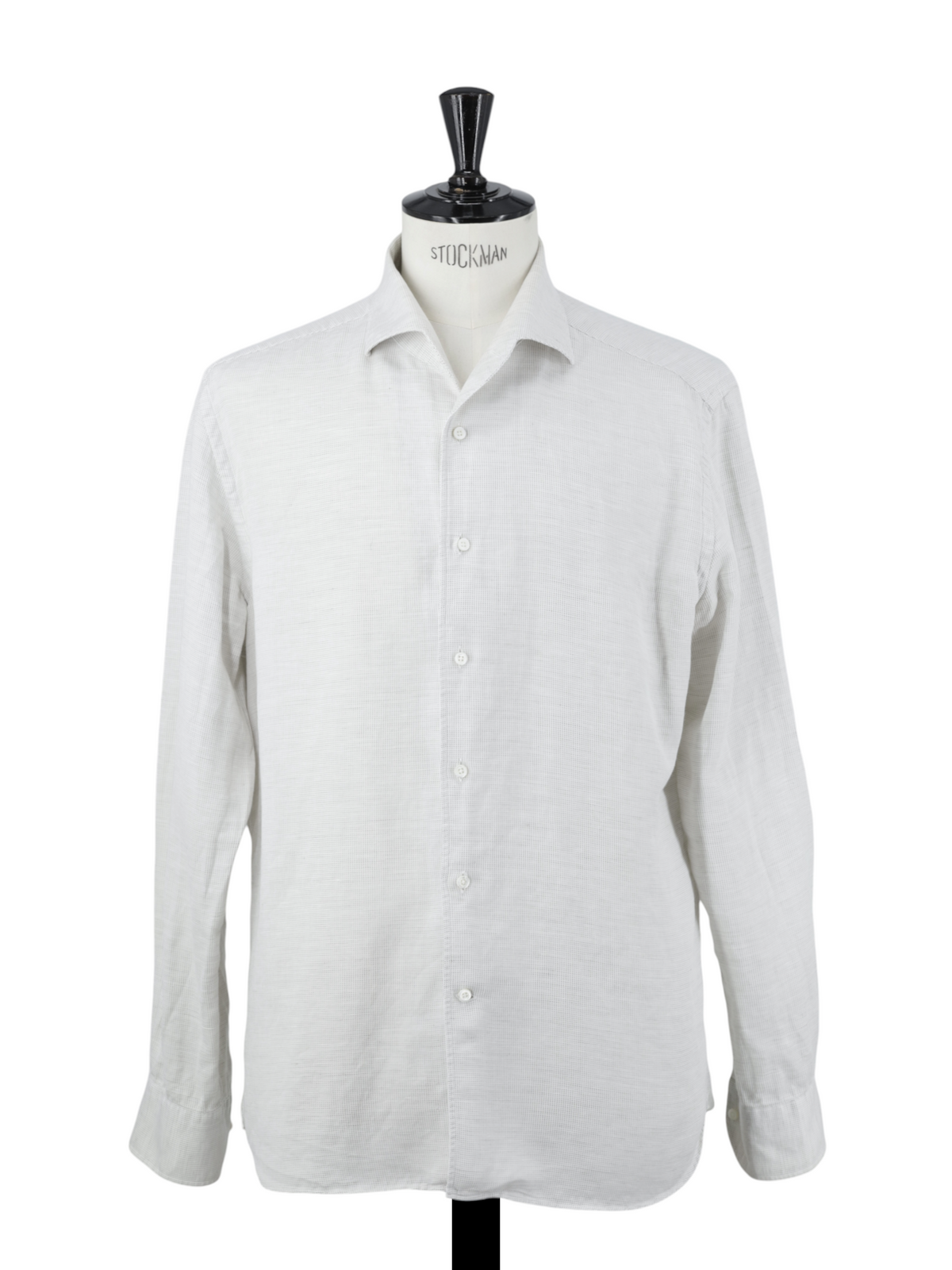 Corneliani ID Greige Cotton & Linen One-Piece-Collar Shirt
