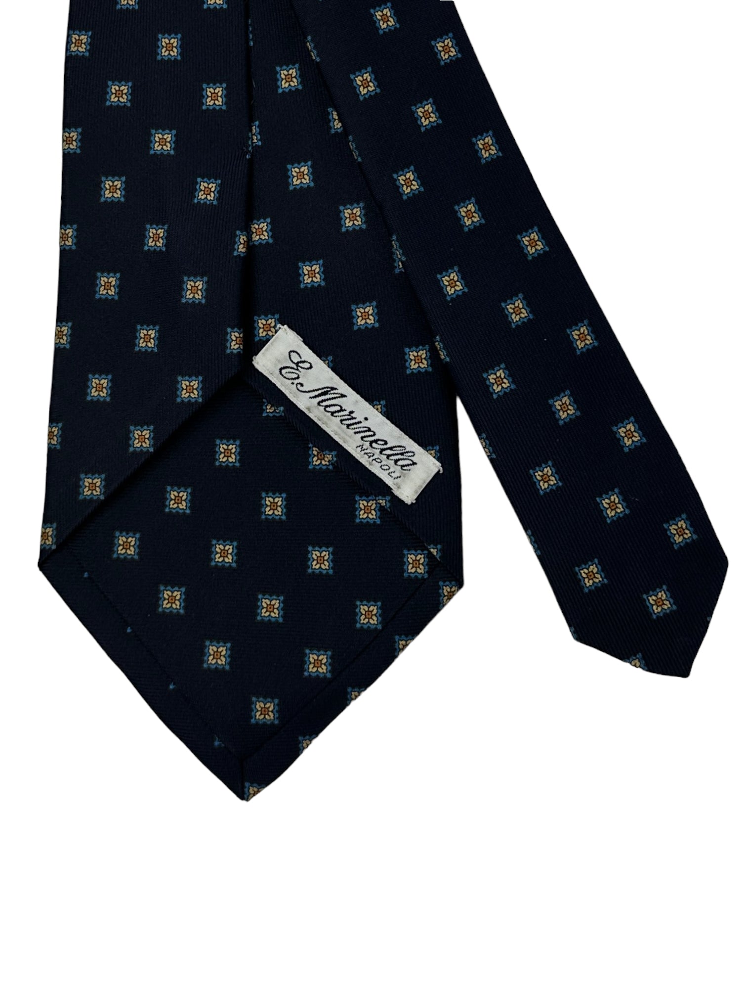 E.Marinella Blue Geometric Tie