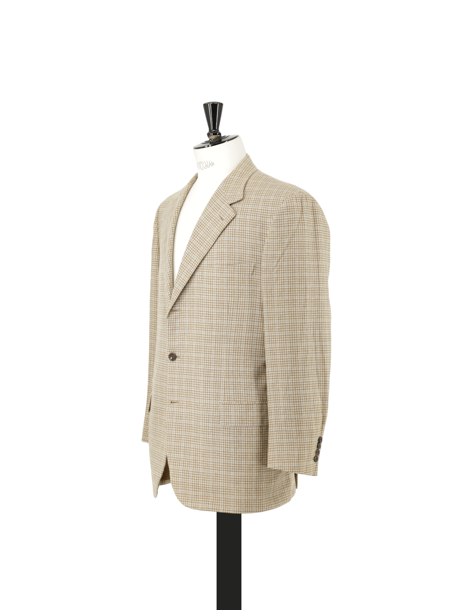Brioni Light Brown & Light Blue Pure Cashmere Overcheck Senato Jacket