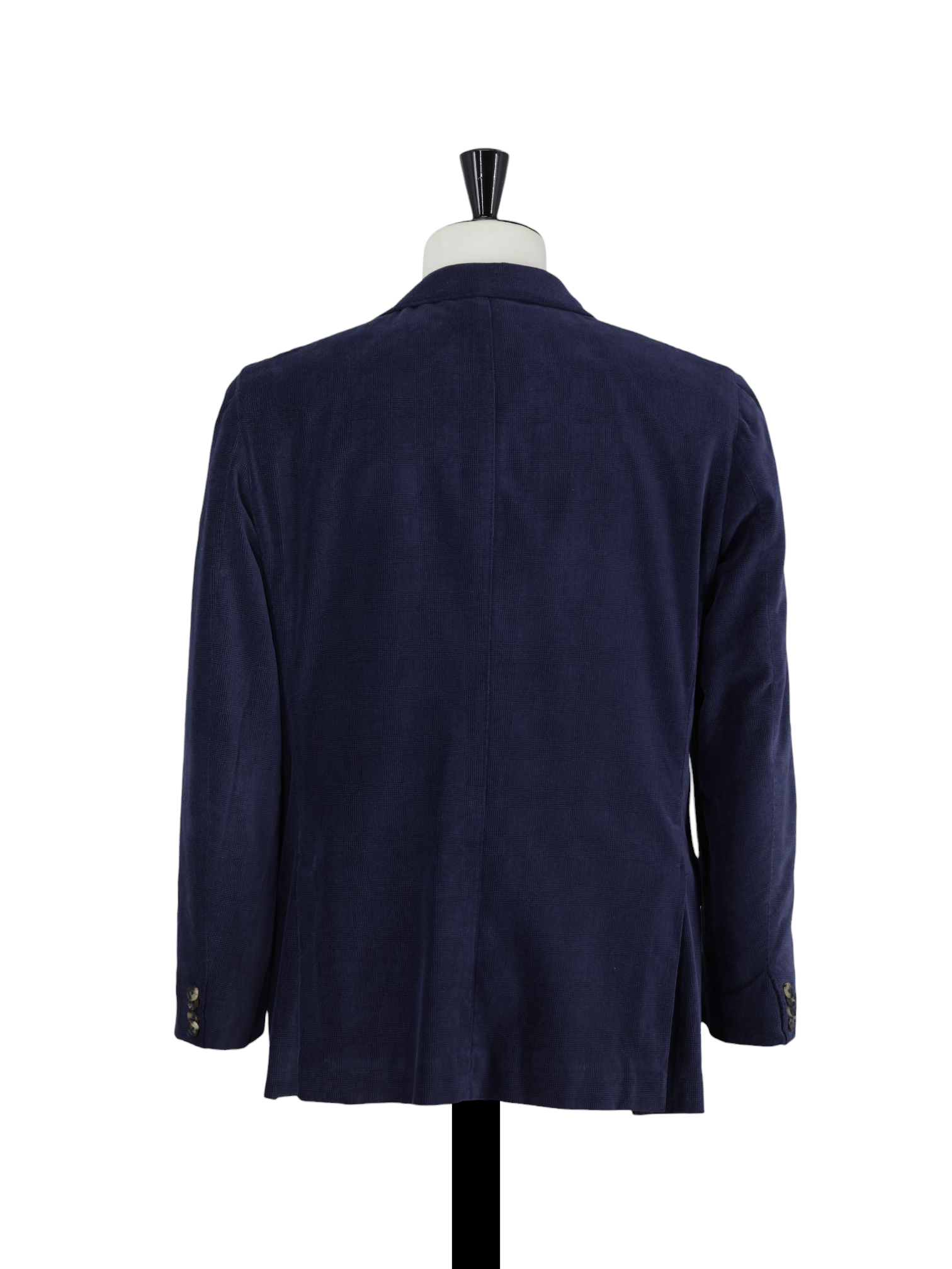 Caruso Dark Purple Pure Cotton-Velvet Shadow-Check Jacket