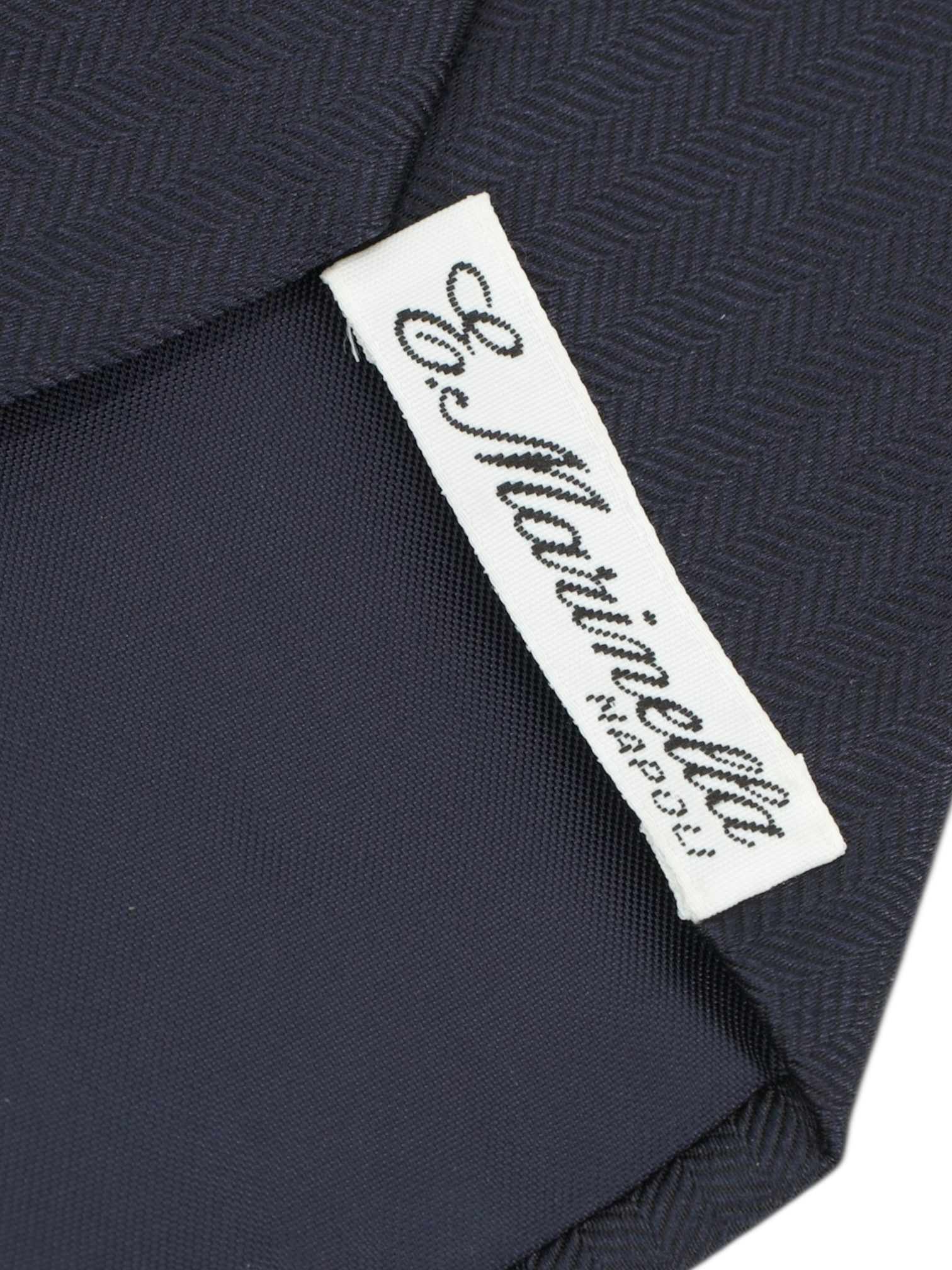 E.Marinella Deep Navy Silk Diagonal Herringbone Tie