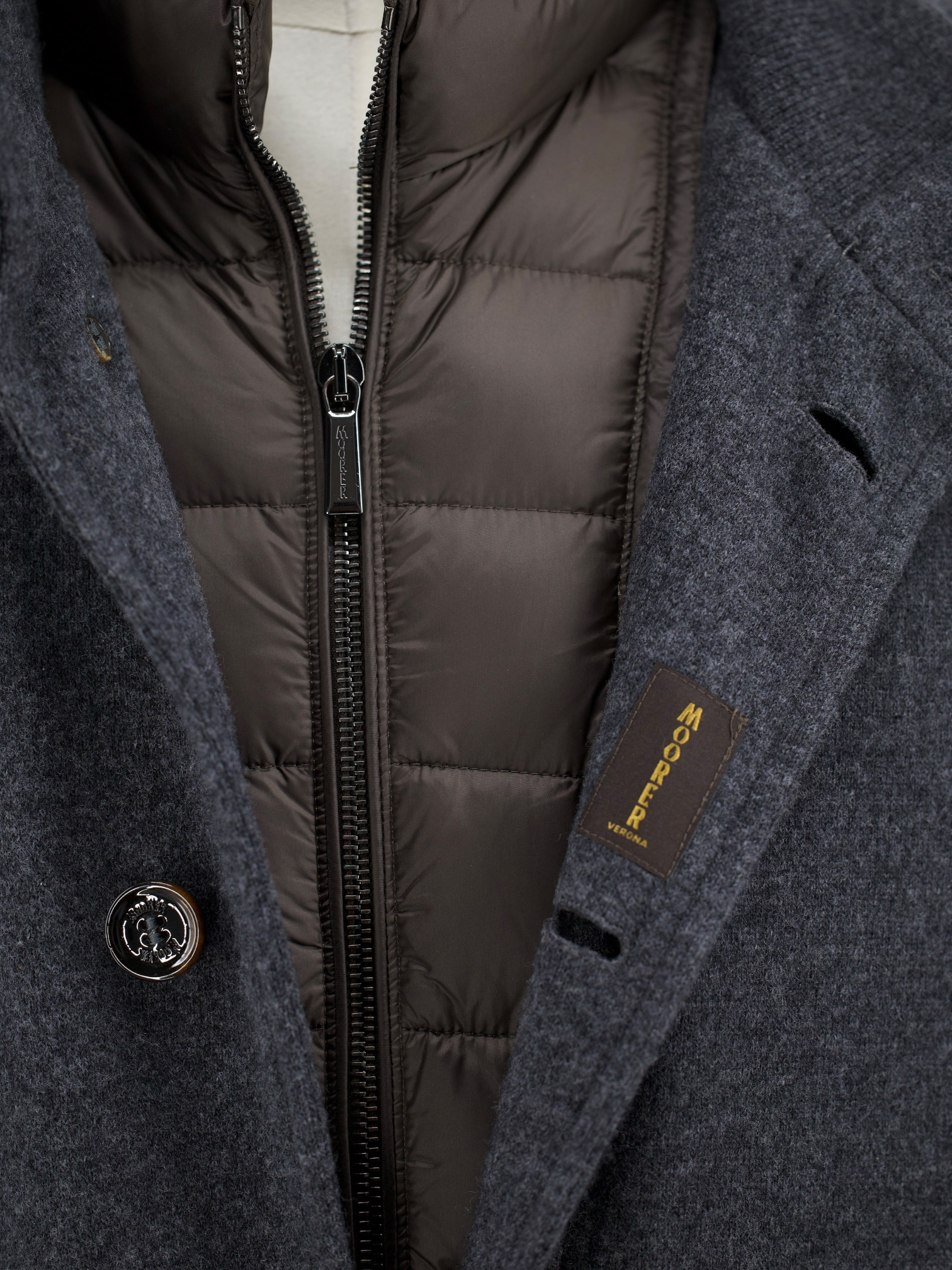 MooRER Grey Wool & Cashmere Down-Padded Montieri Jacket