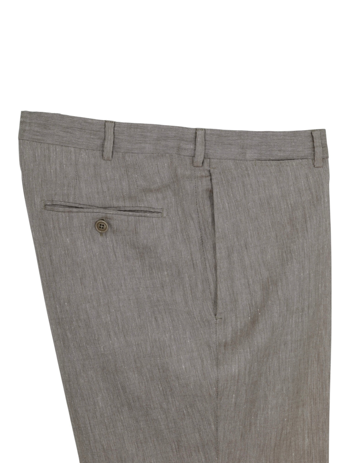 Ermenegildo Zegna Taupe Linen, Wool & Silk "Crossover" Herringbone Suit