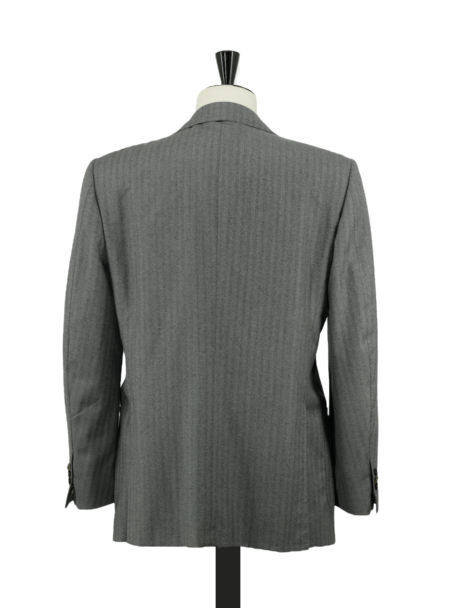 Cesare Attolini Grey Wool Herringbone Winter Jacket