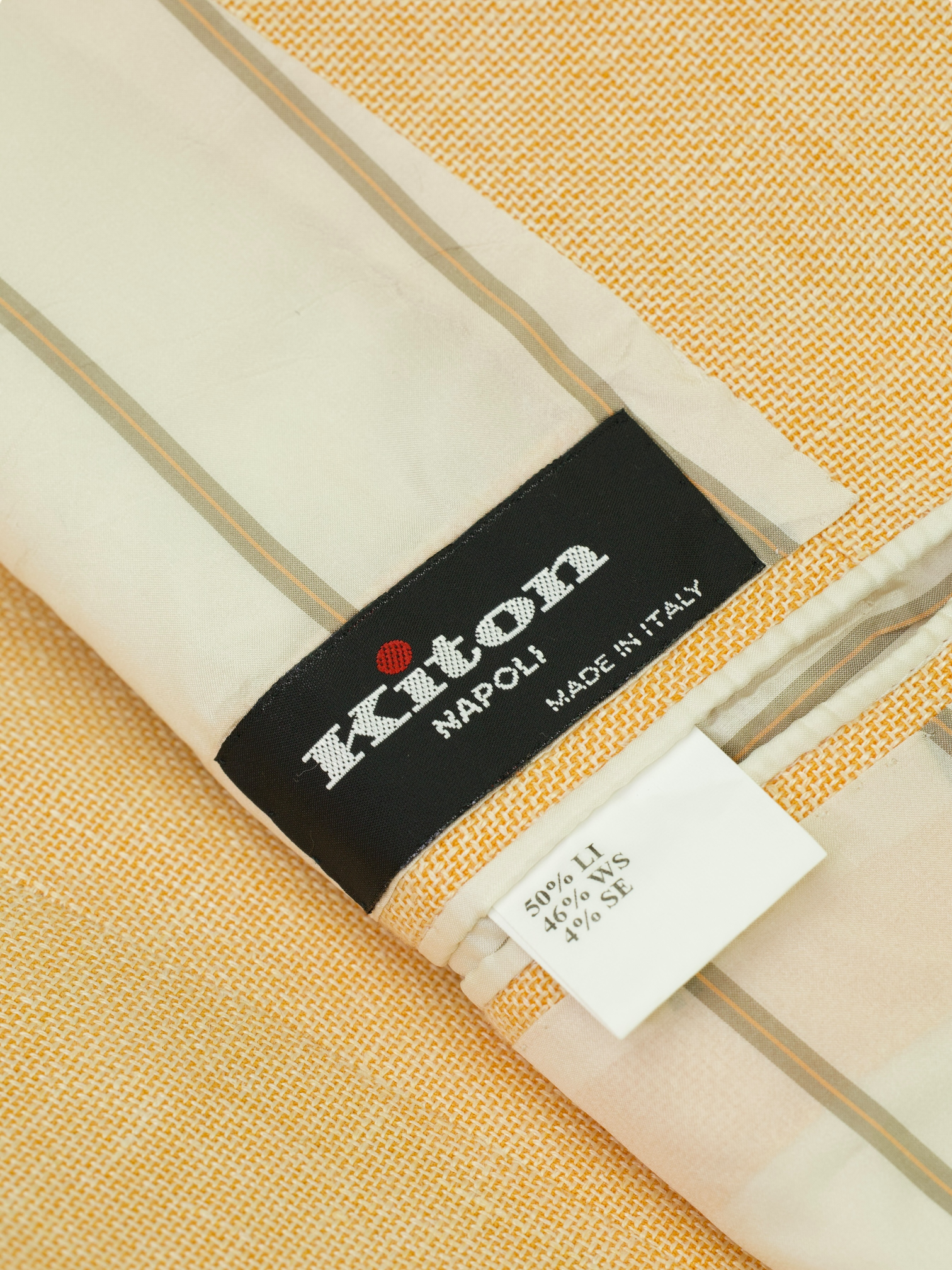 Kiton Peach Linen, Cashmere & Silk Hopsack Summer Jacket