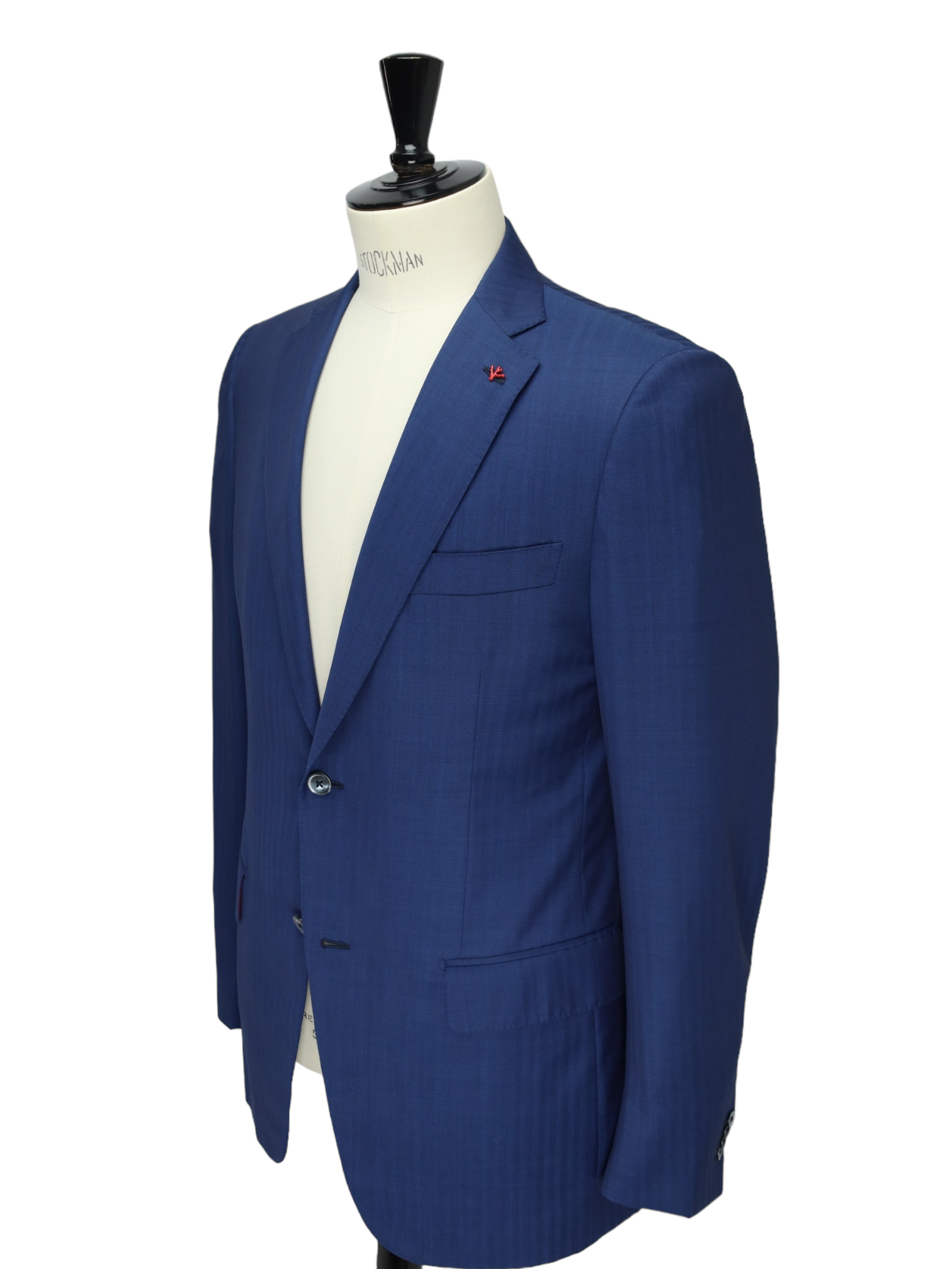 Isaia Petrol Solaro Herringbone Suit