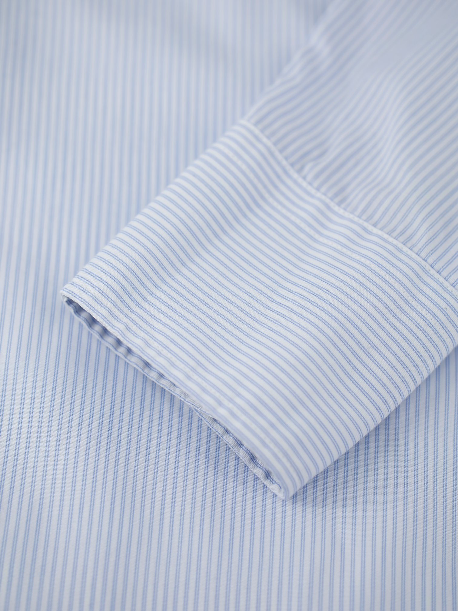 Brunello Cucinelli Light Blue Slim-Fit Pinstripe Button-Down Shirt