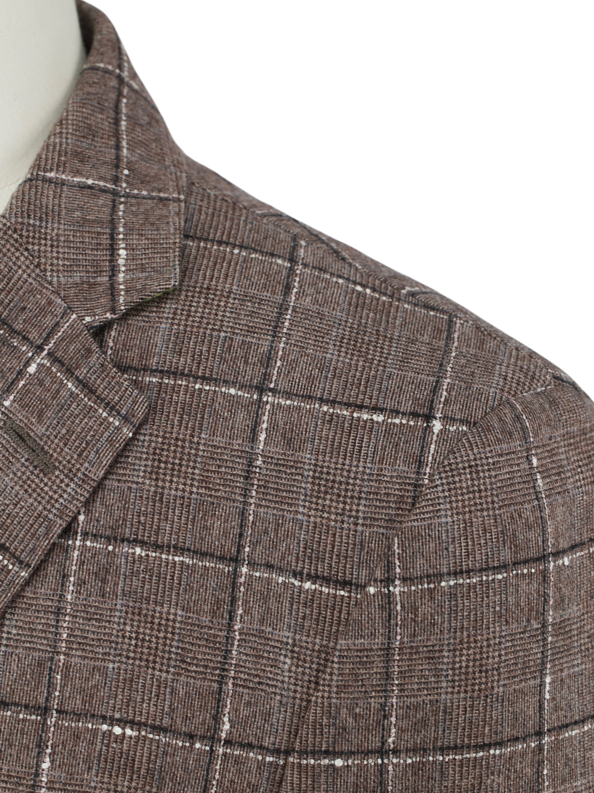 Etro Milano Brown & White Checkered Bouclé Suit