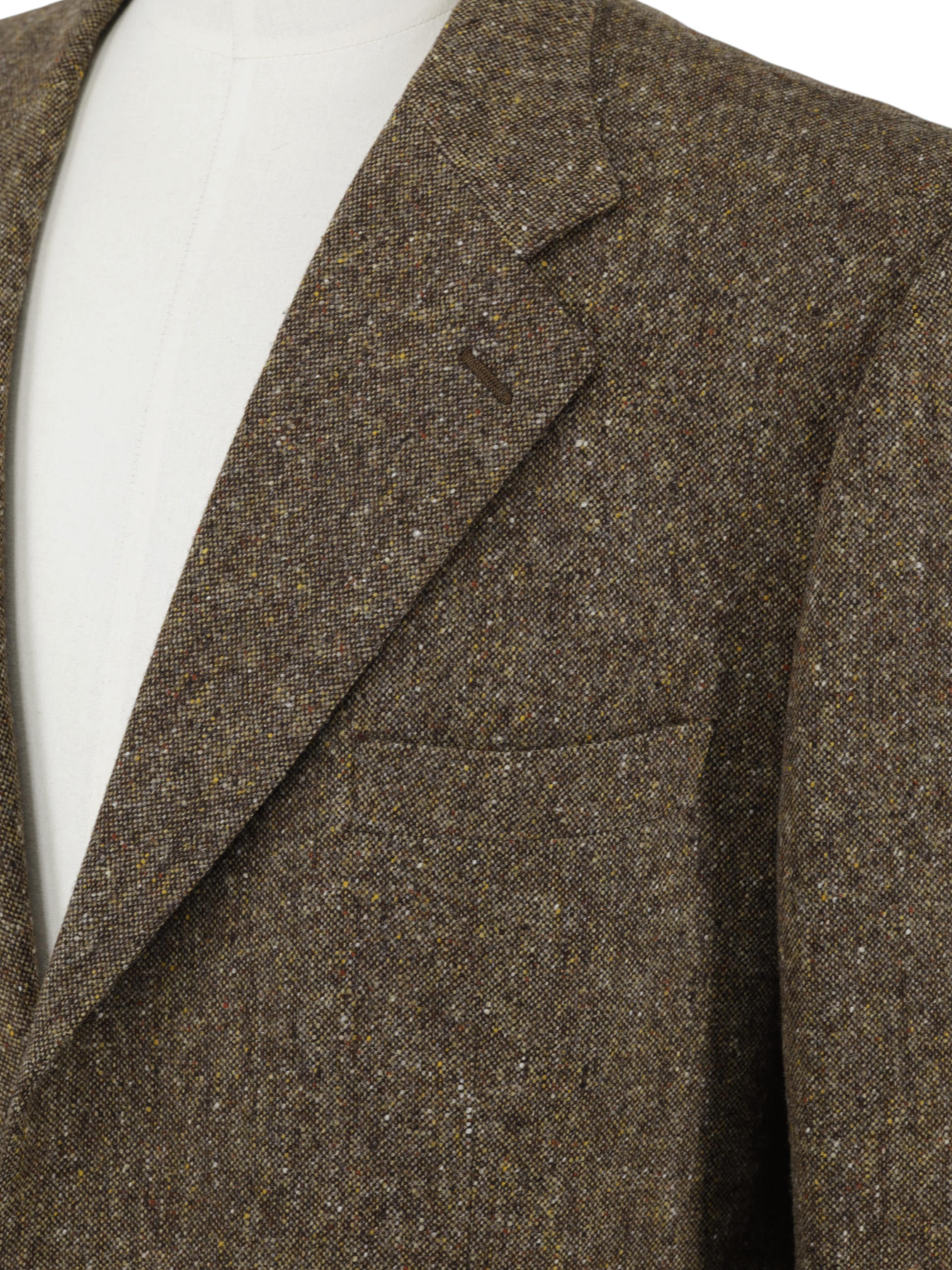 Isaia Brown Pure-Wool Speckled Donegal Country-Side Jacket