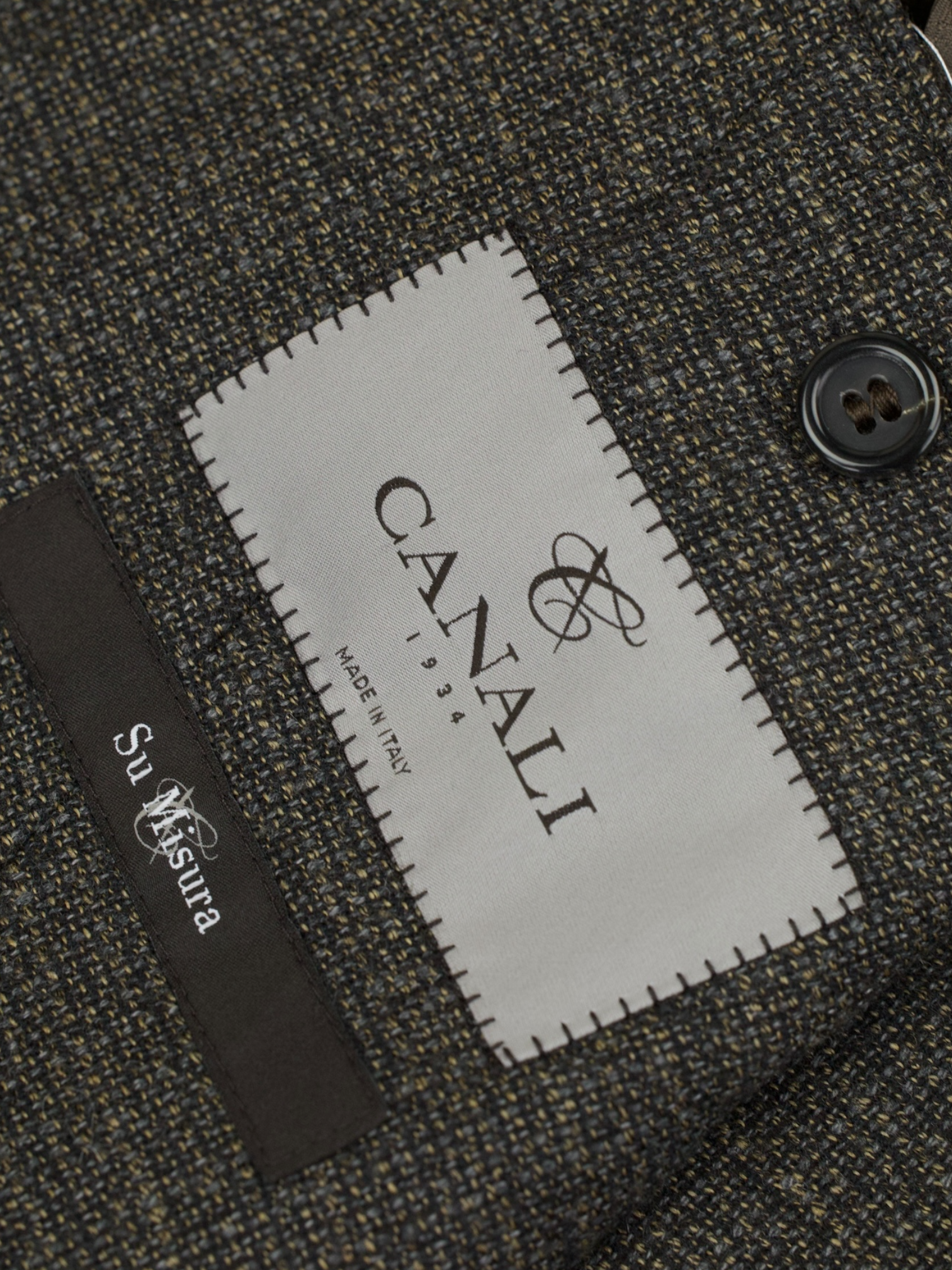 Canali Brown Fine-Wool Bicolor Micro-Structure Jacket