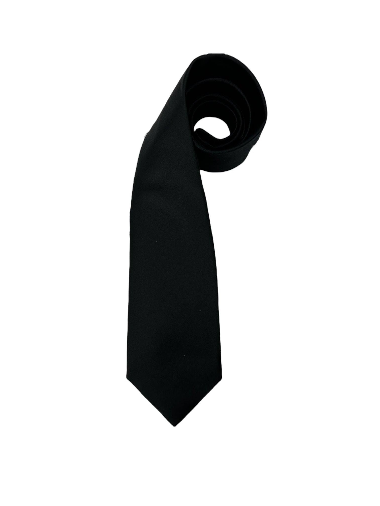 Isaia 7-Fold Black Silk Tie