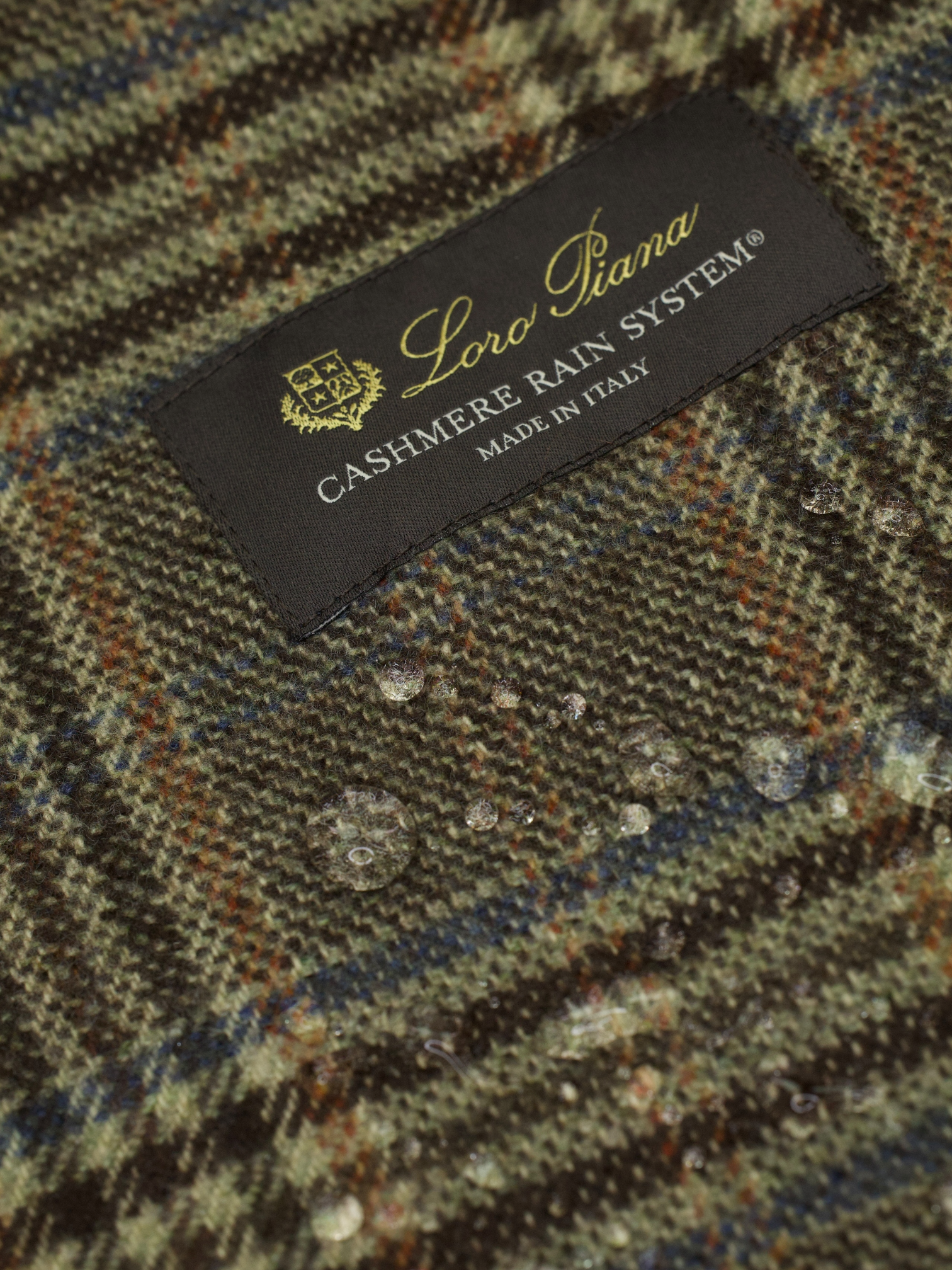 Loro Piana Brown Cashmere Rain Systen Tartan-Check Jacket