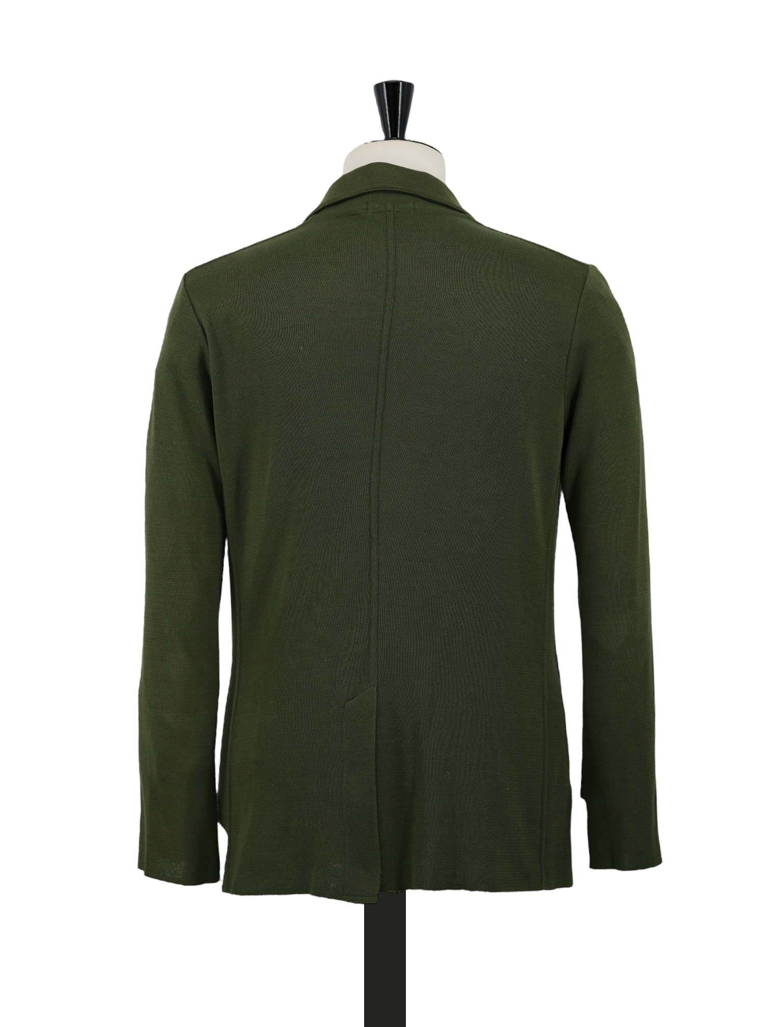 Lardini Dark Olive Cotton Jersey-Knitted Sweater Jacket