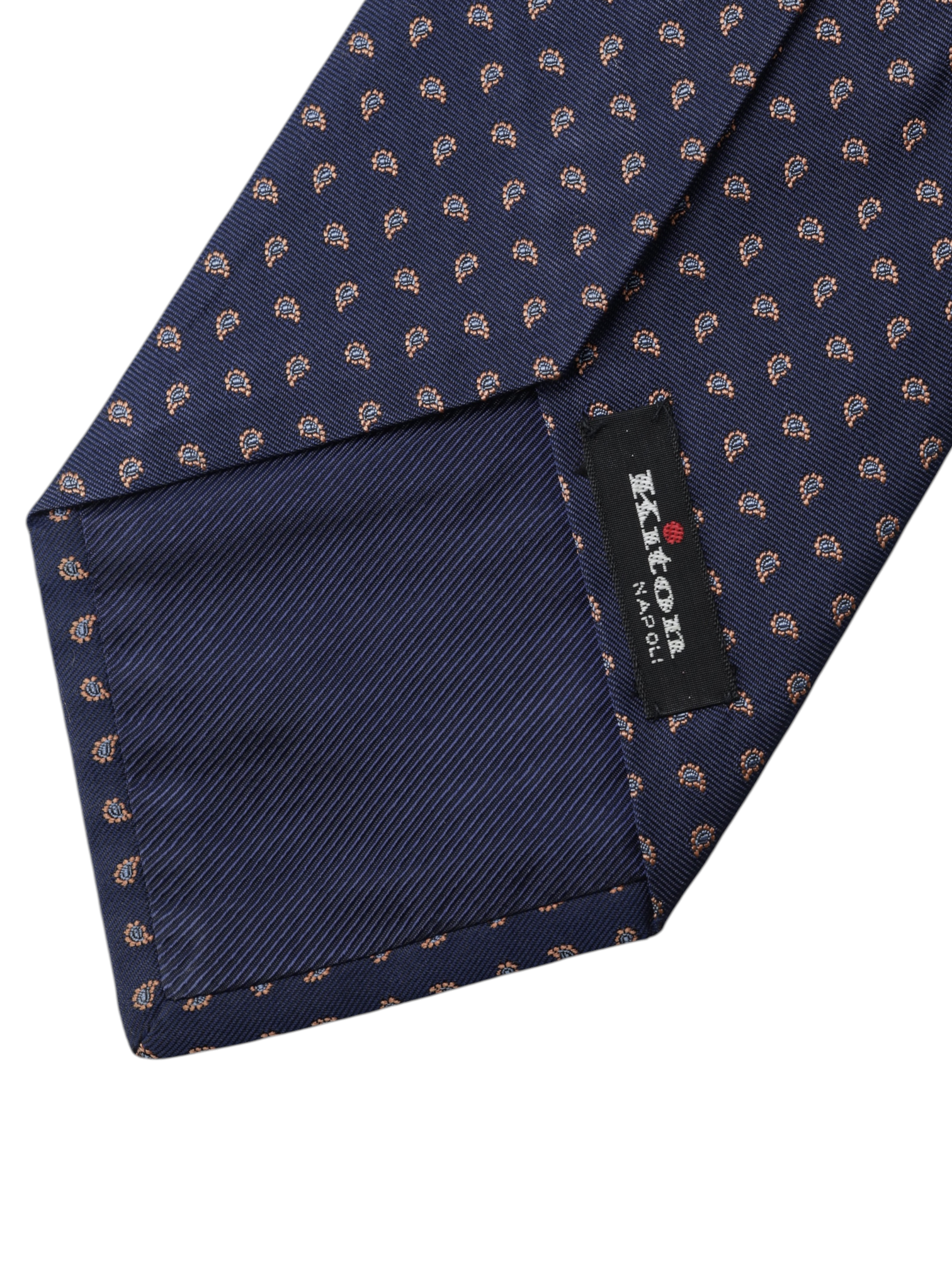 Kiton 5-Fold Navy & Orange Silk Paisley Tie