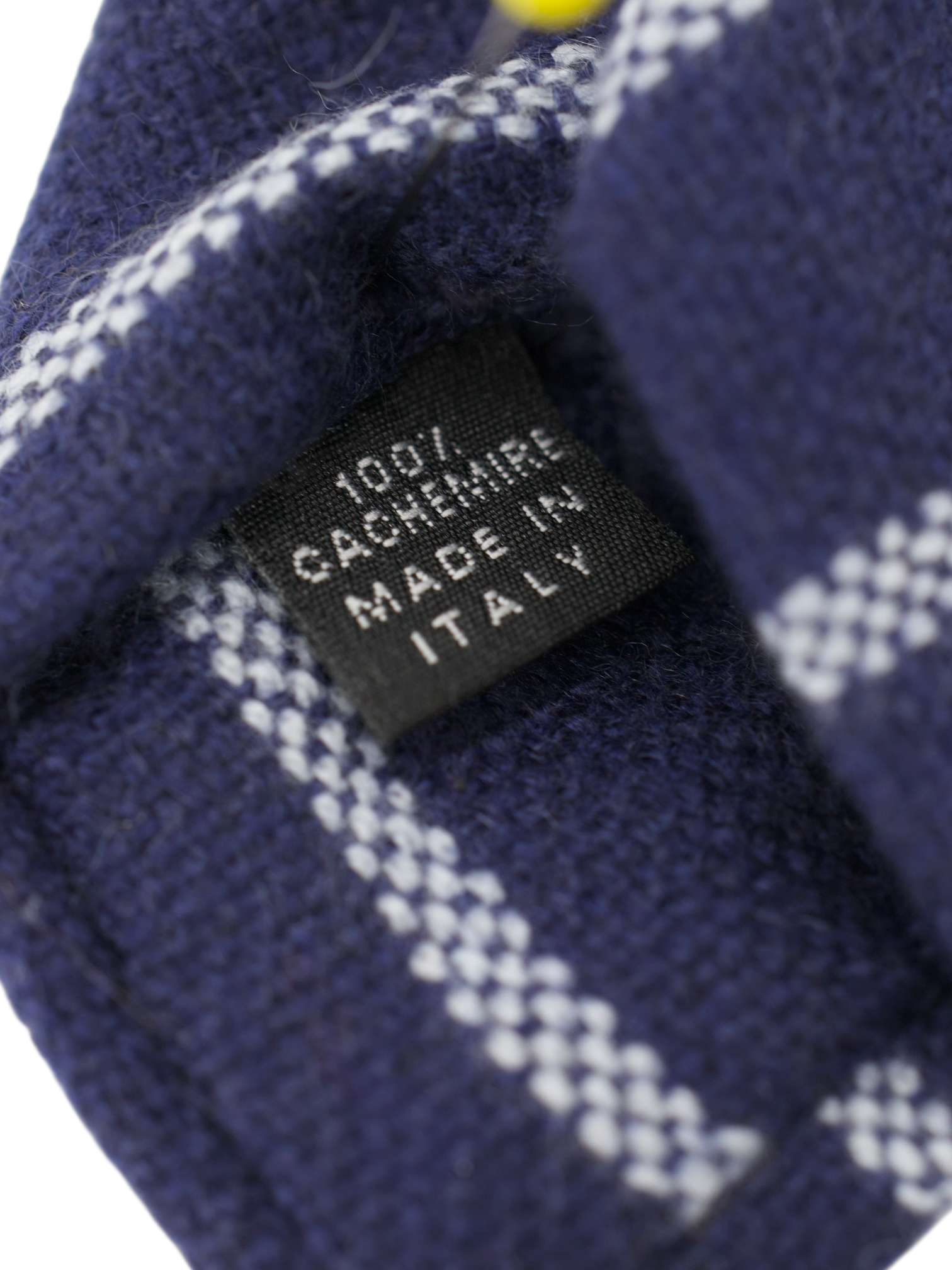 Isaia 5-Fold Dark Blue Pure-Cashmere Striped Tie