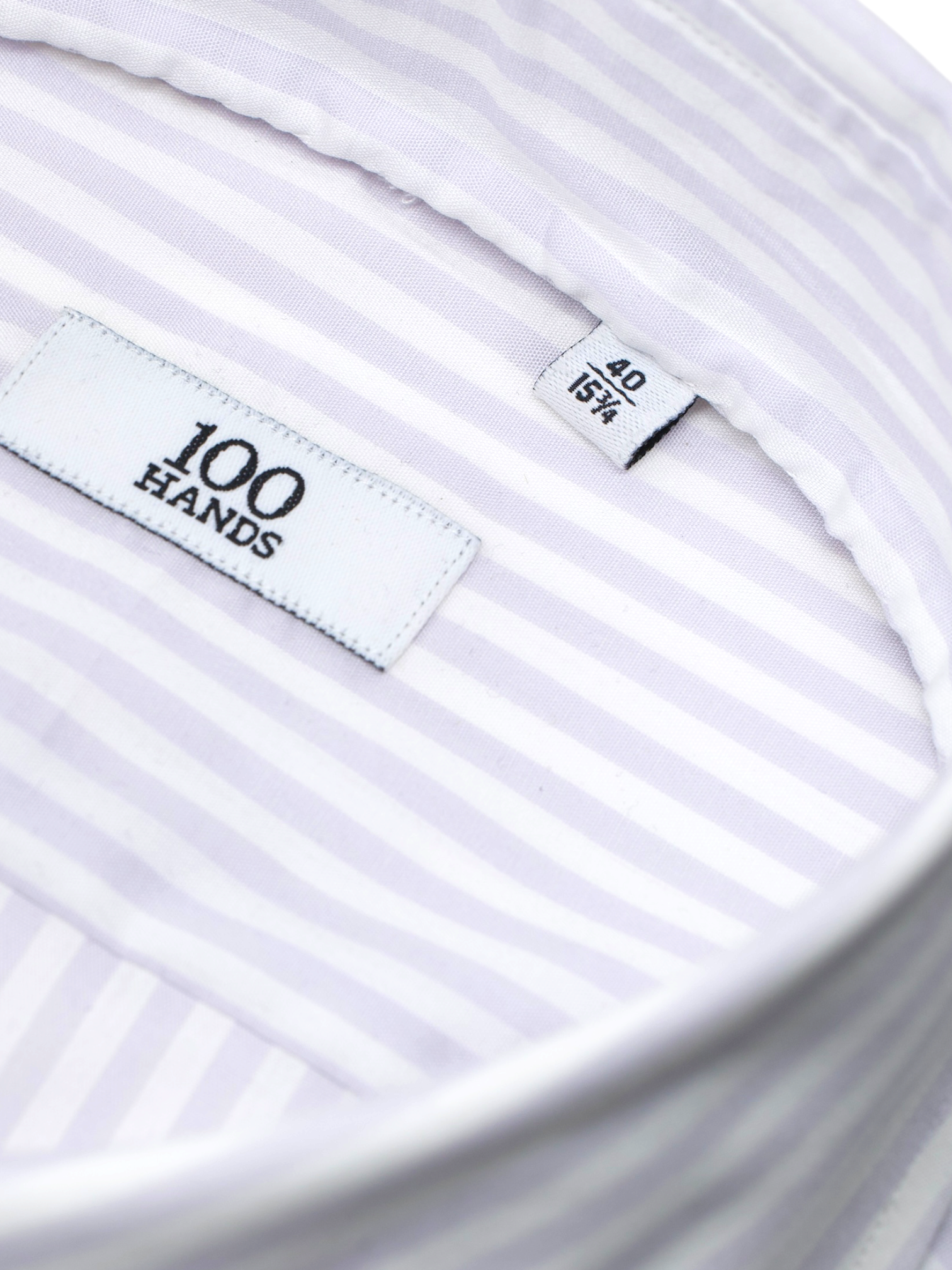 100 Hands White & Soft Purple Bengal-Stripe Shirt