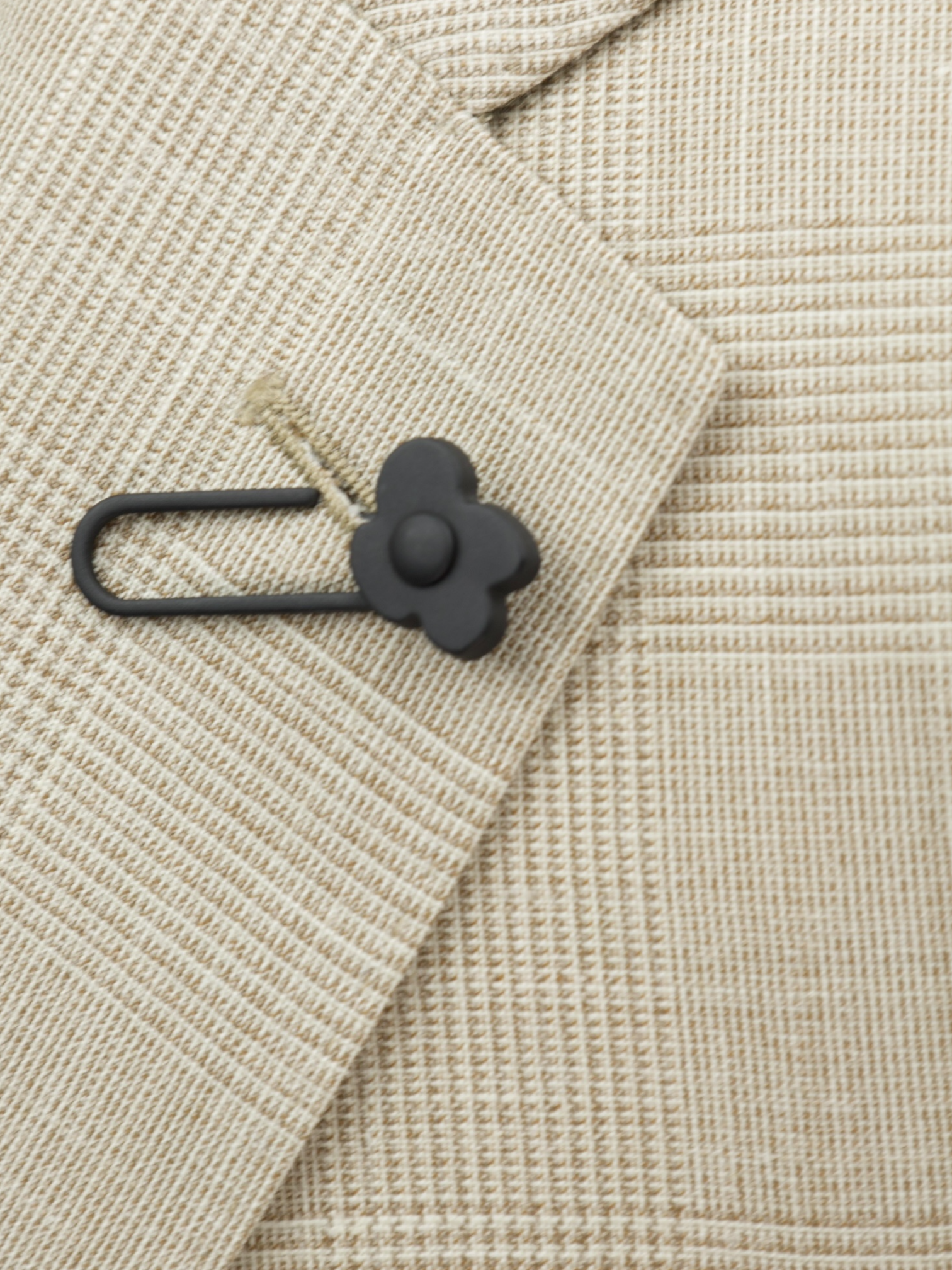 Lardini Taupe Wool, Silk & Linen Prince of Wales Jacket