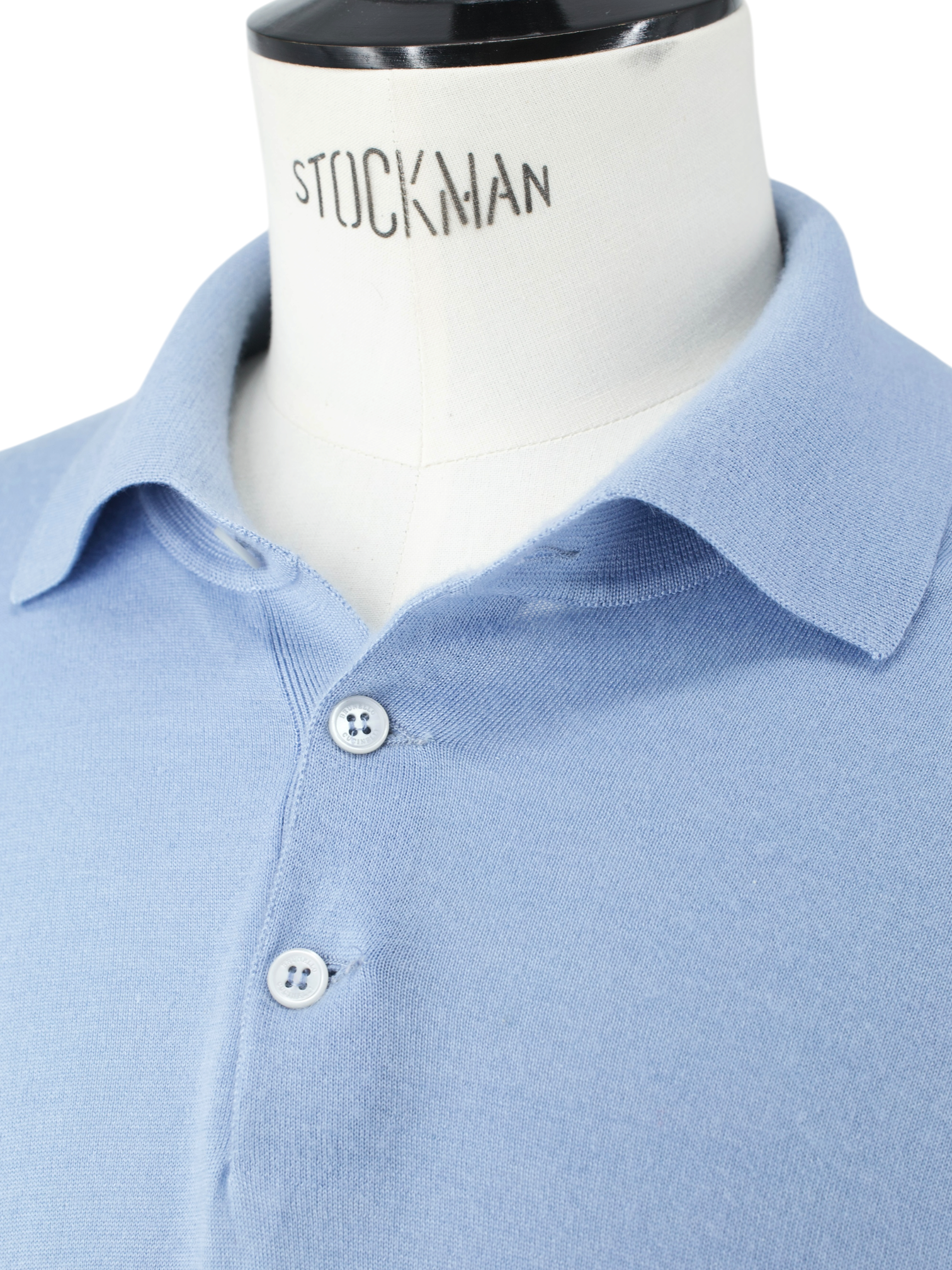Brunello Cucinelli Light Blue Cashmere & Silk Long-Sleeve Polo
