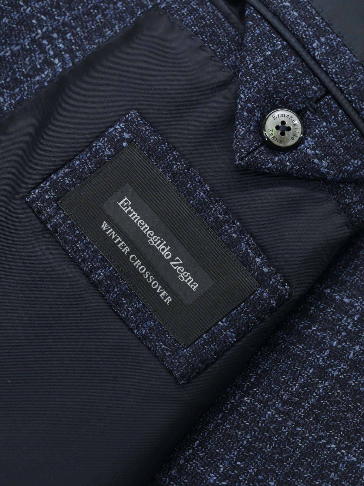 Ermenegildo Zegna Dark Blue Wool, Silk & Cashmere "Winter Crossover" Checkered Jacket