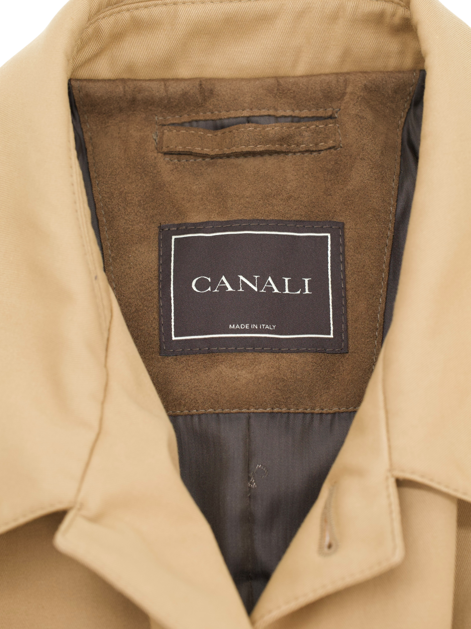 Canali Brown Cotton-Twill Water Repellent Carcoat