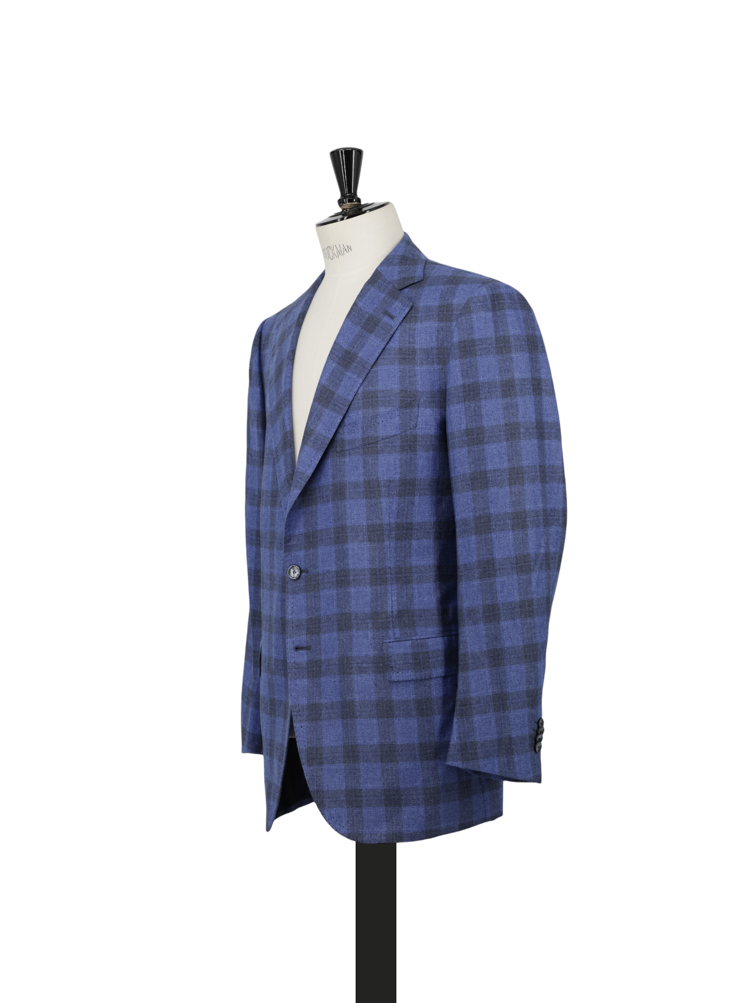 Cesare Attolini Azure Blue Silk & Cashmere Check Jacket