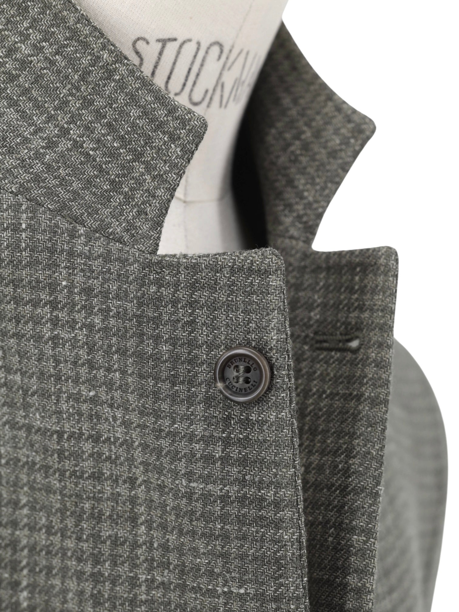 Brunello Cucinelli Sage Green Wool, Linen & Silk Pied de Poule Jacket