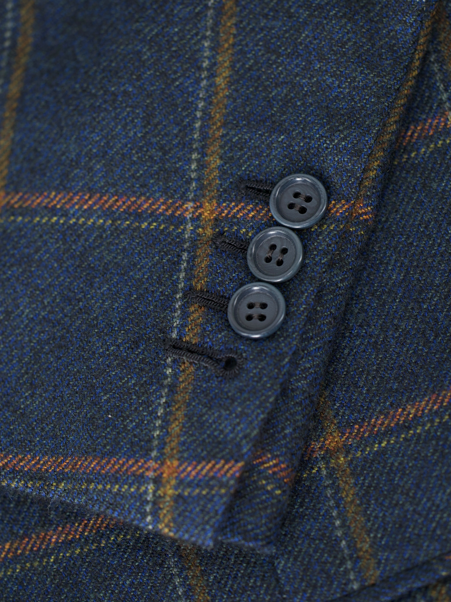 Kiton Dark Teal & Orange Pure Cashmere Windowpane Jacket