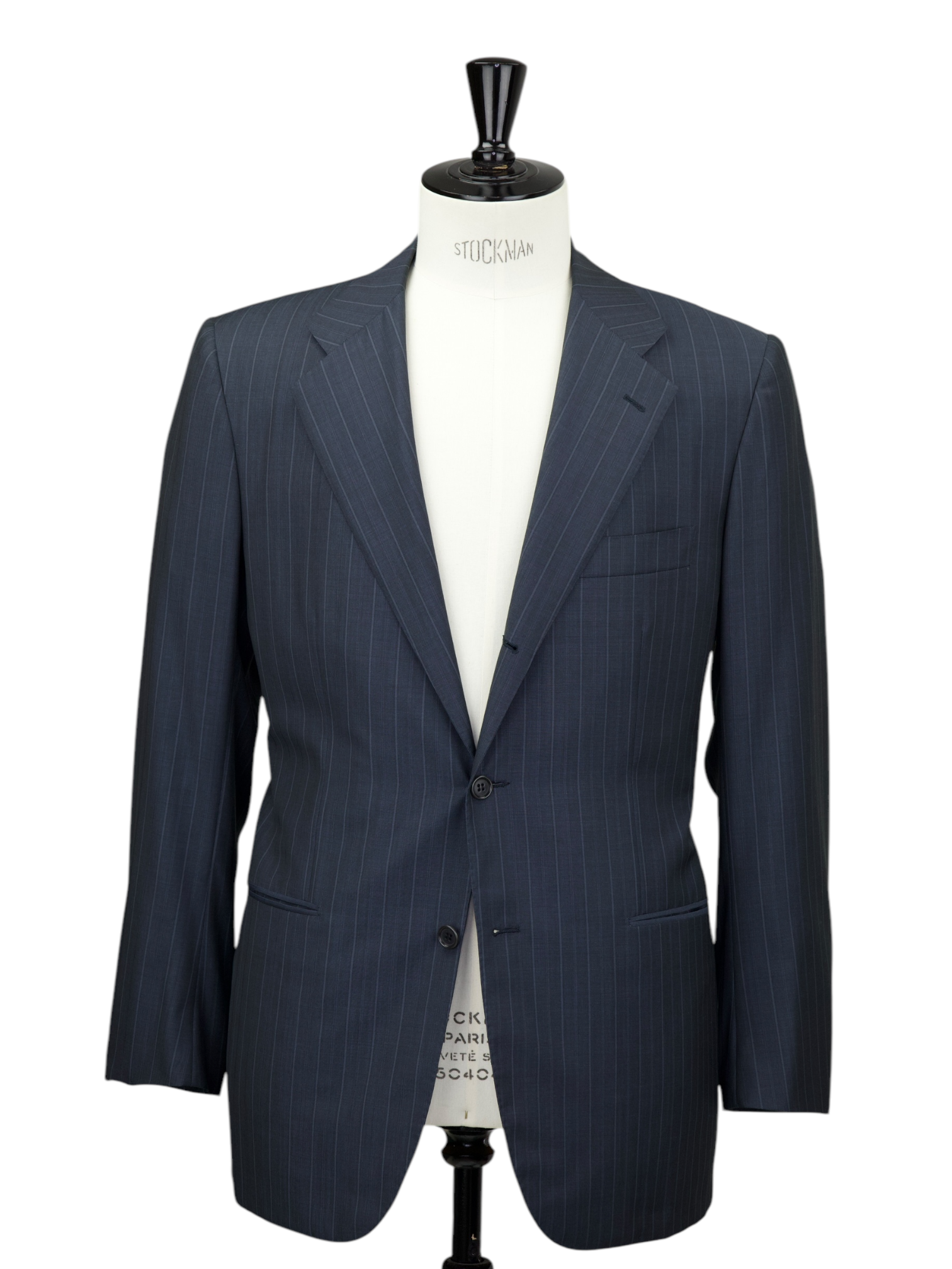 Kiton Steel Grey Cool-Wool Chalkstripe Suit