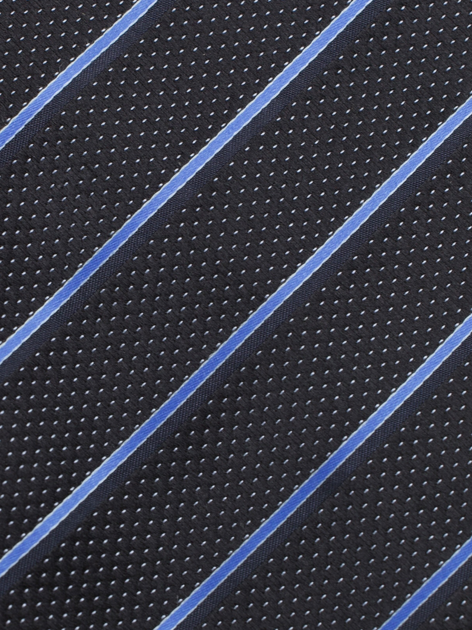 Kiton 5-Fold Dark Grey & Light Blue Silk Multi-Striped Tie