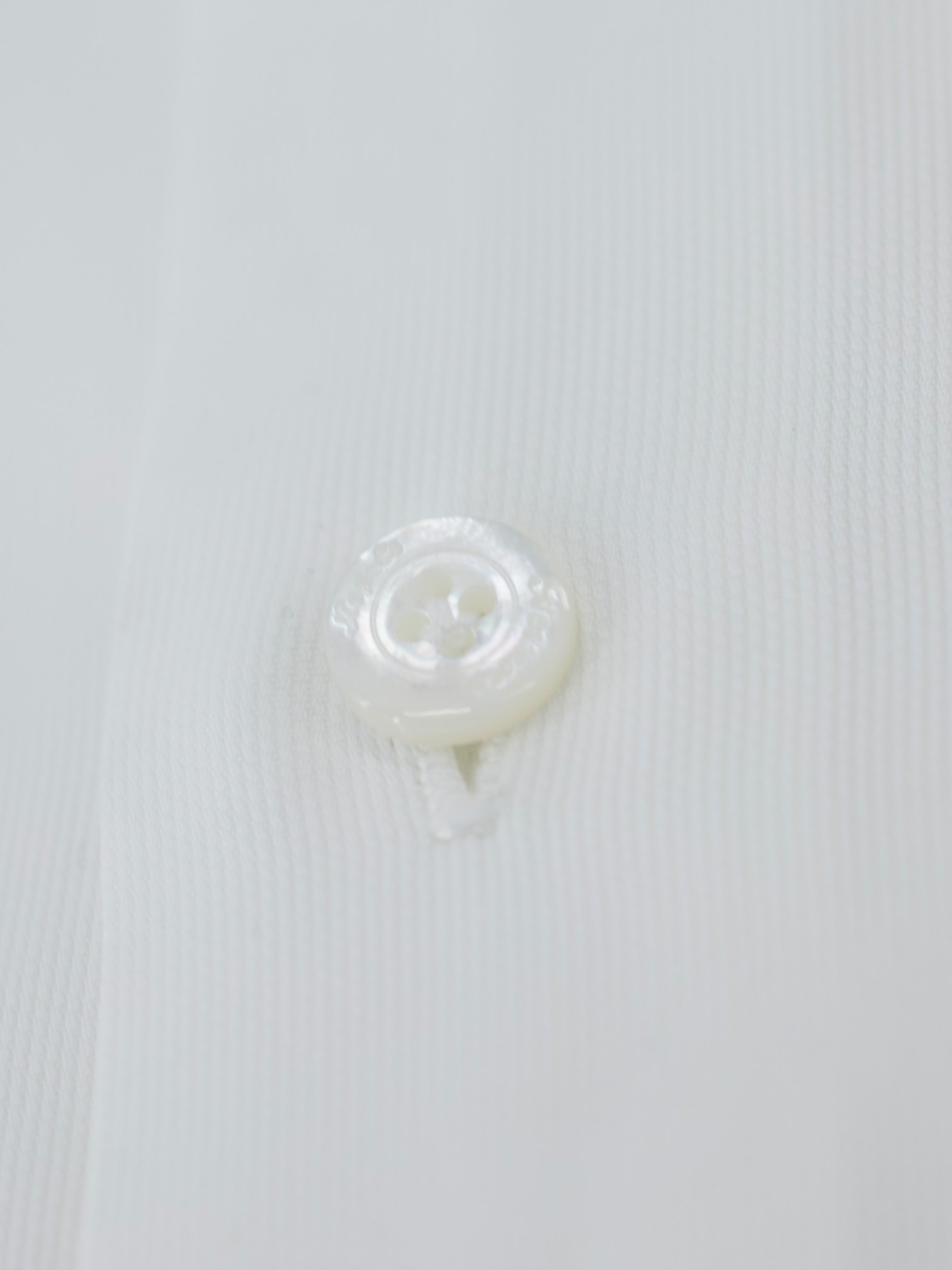 Finamore White Cotton Micro-Pattern French Cuff Dress Shirt