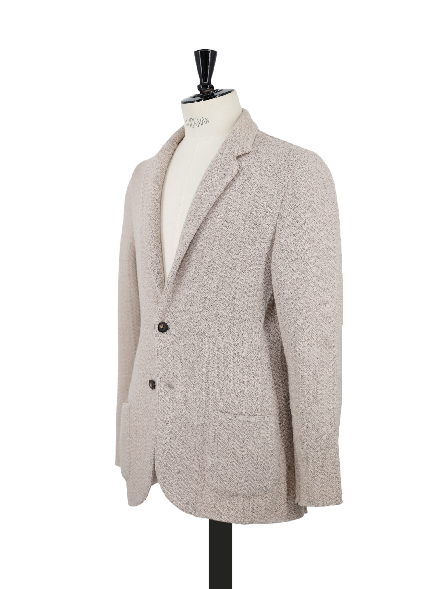 Lardini Greige Pure Wool Heavy-Knitted Sweater Jacket