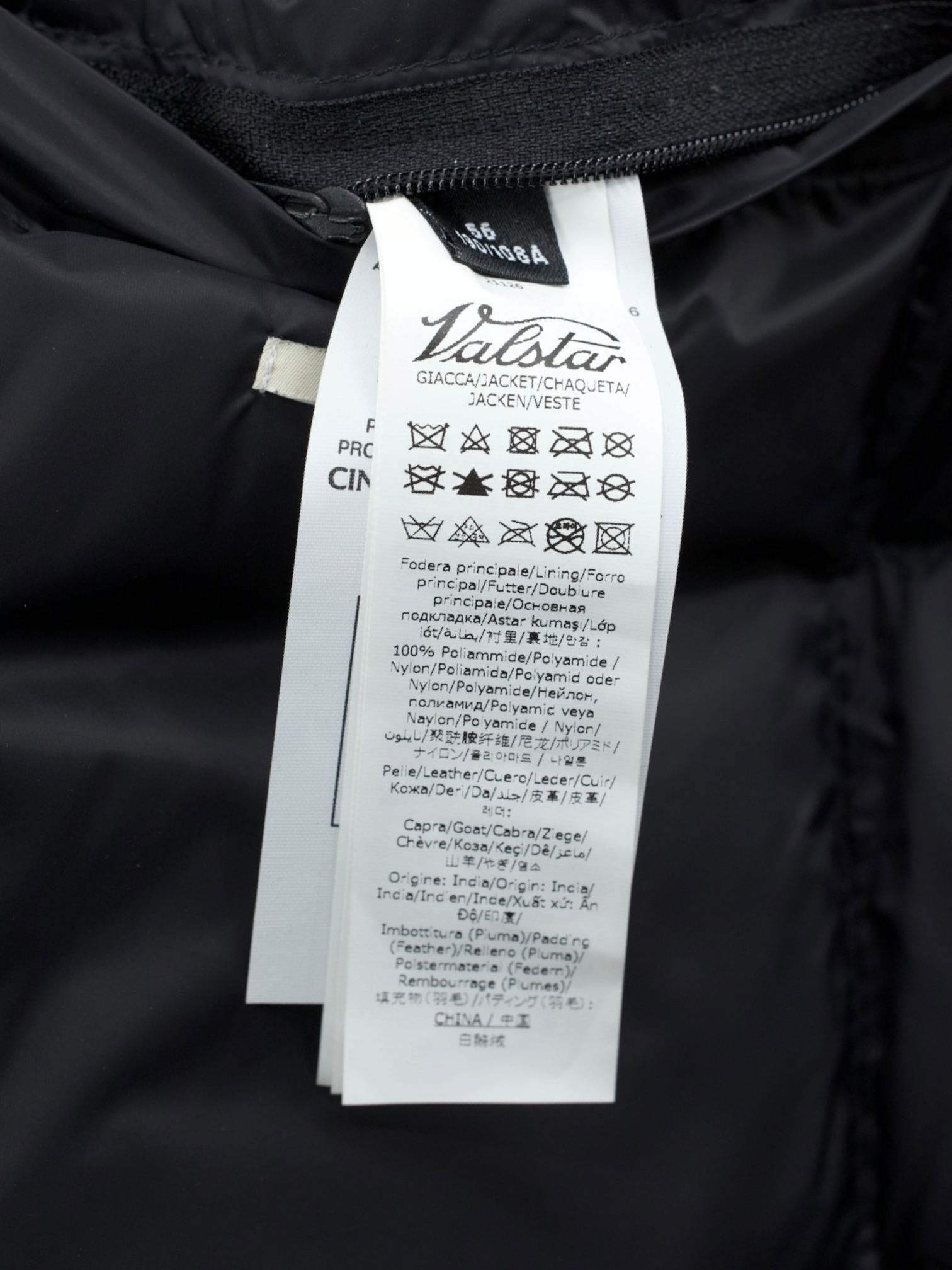 Valstar Navy Goatskin-Suède Goose-Down Padded Valstarino Jacket