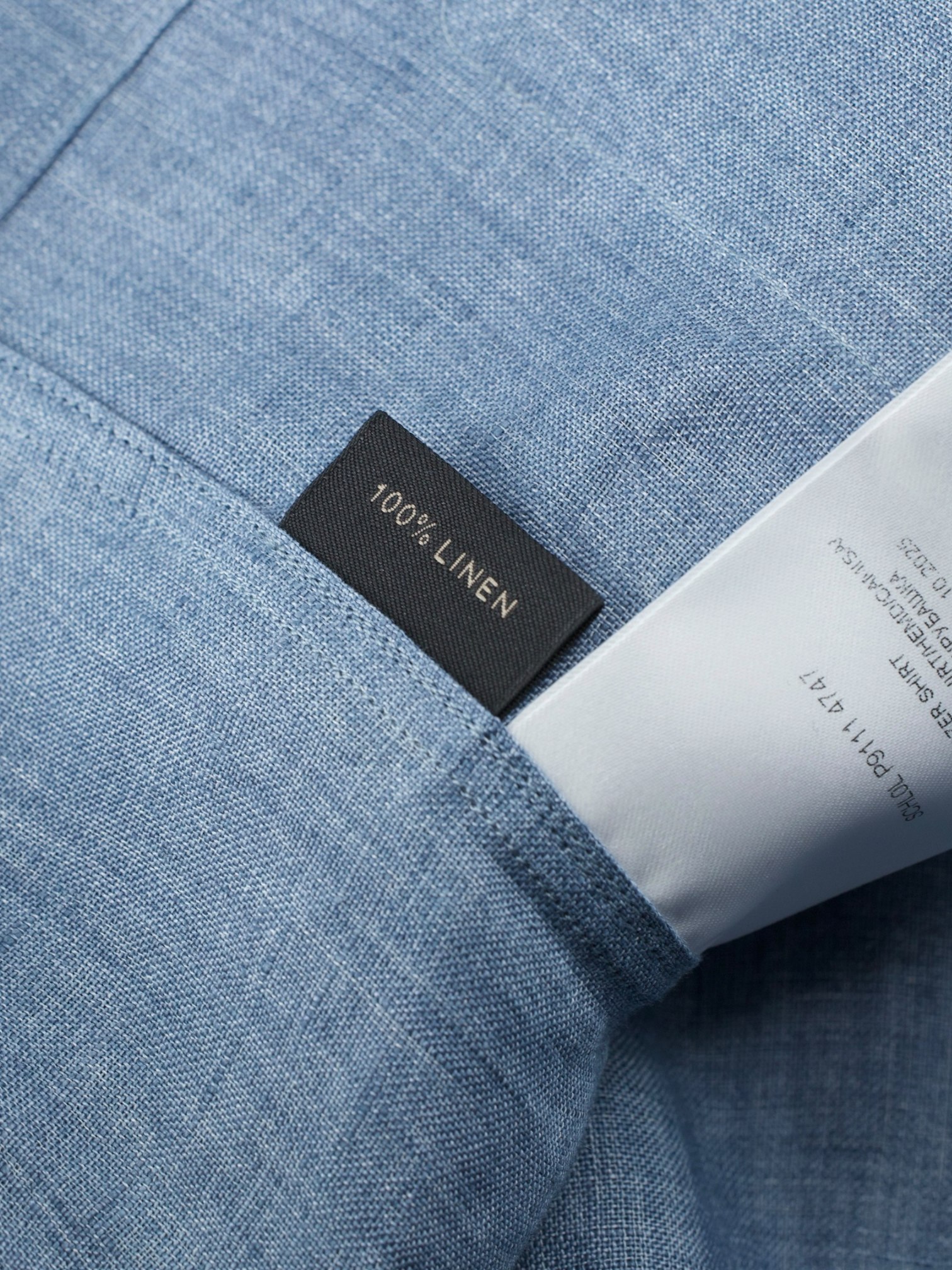 Brioni Azzurro Blue Linen Camp-Collar Shirt Jacket