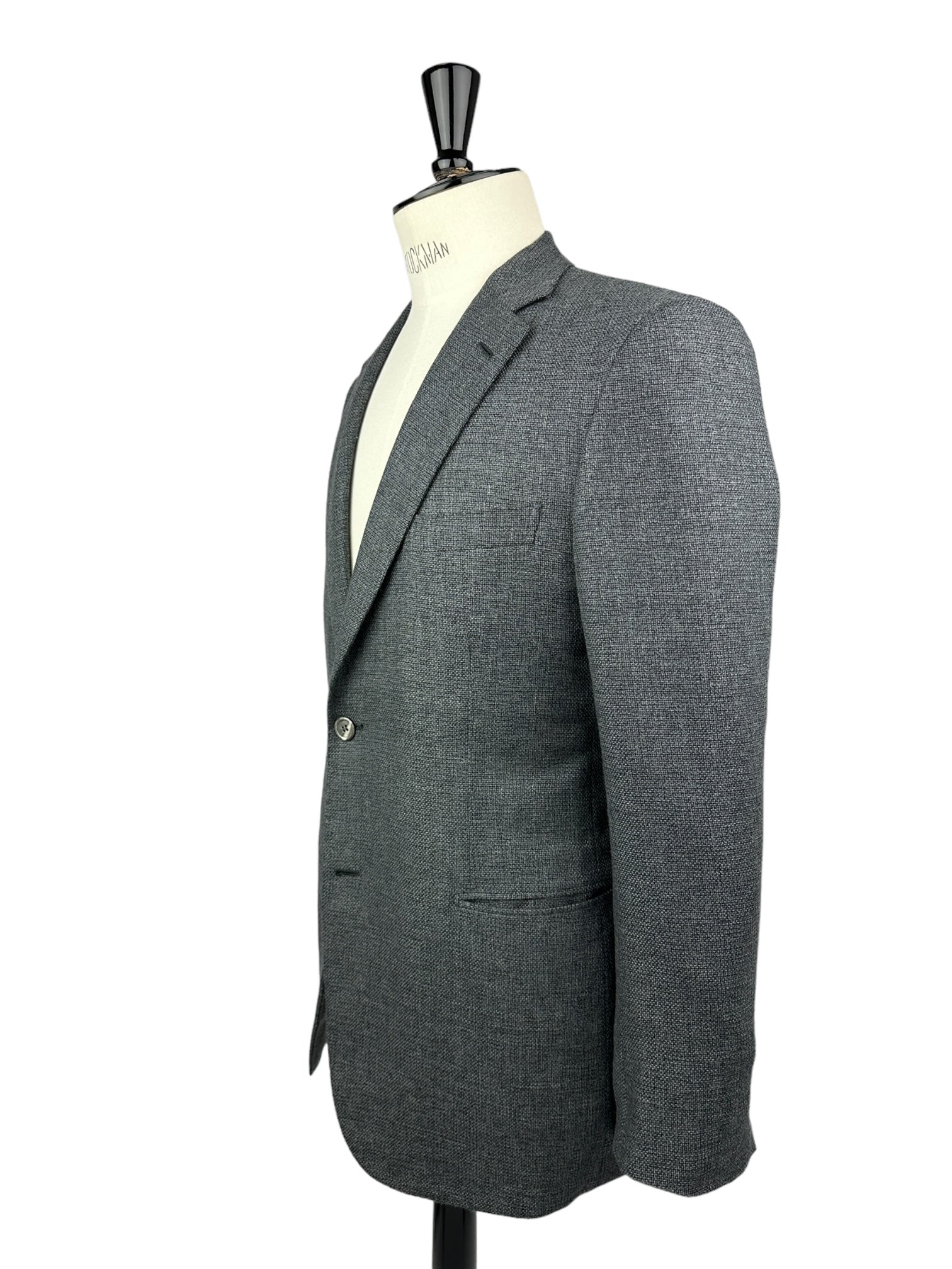 Brioni Grey Basket Weave Wool & Silk Jacket