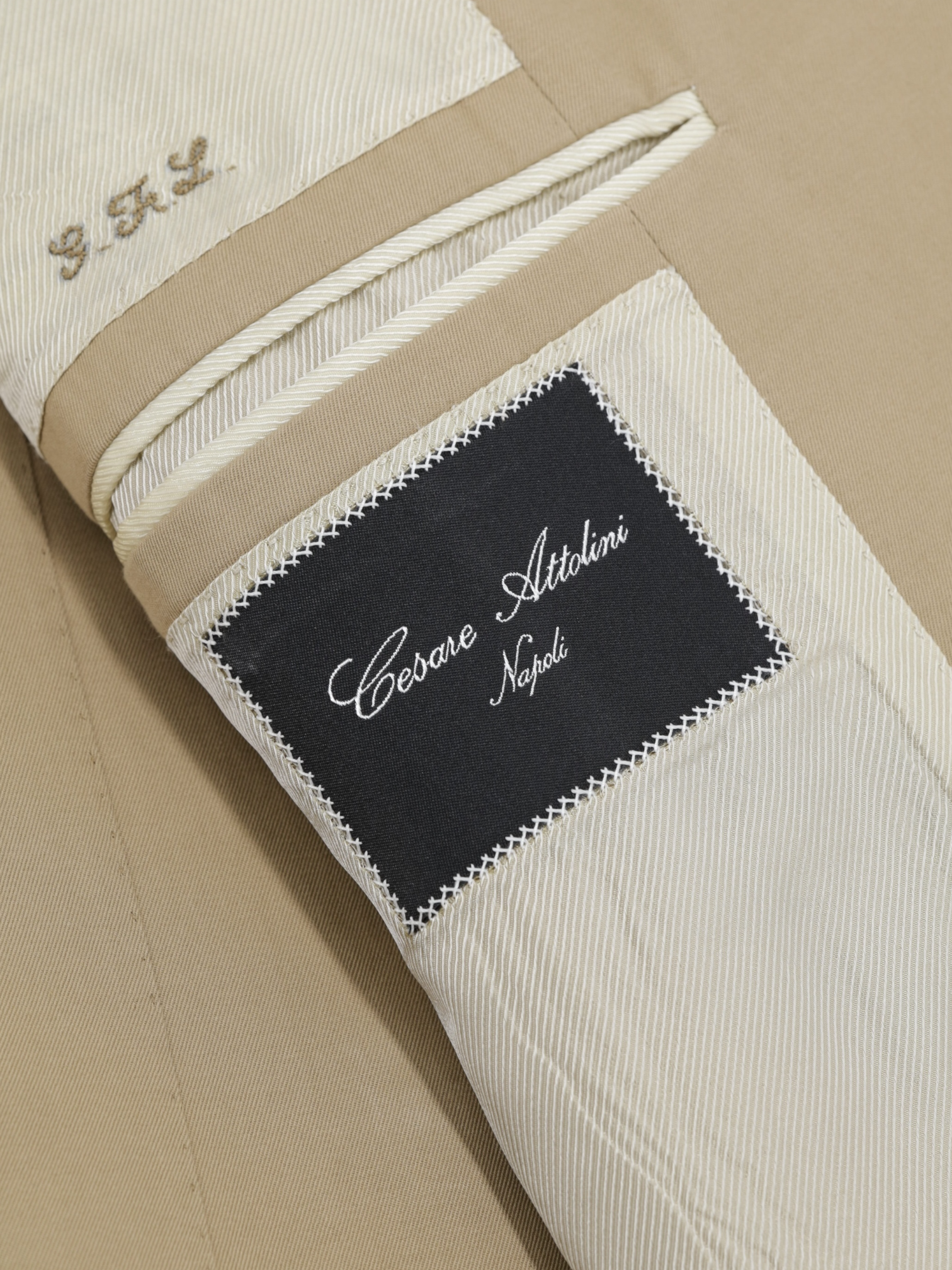 Cesare Attolini Beige Cotton & Cashmere Twill Summer Jacket