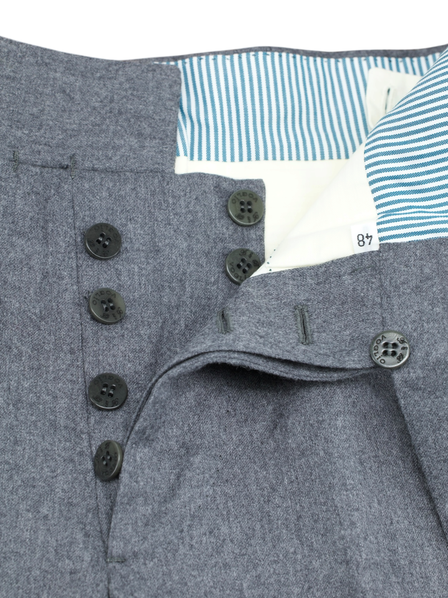 Sartoria Voglio Grey Wool-Flannel "Caccioppoli" Sartorial Trousers