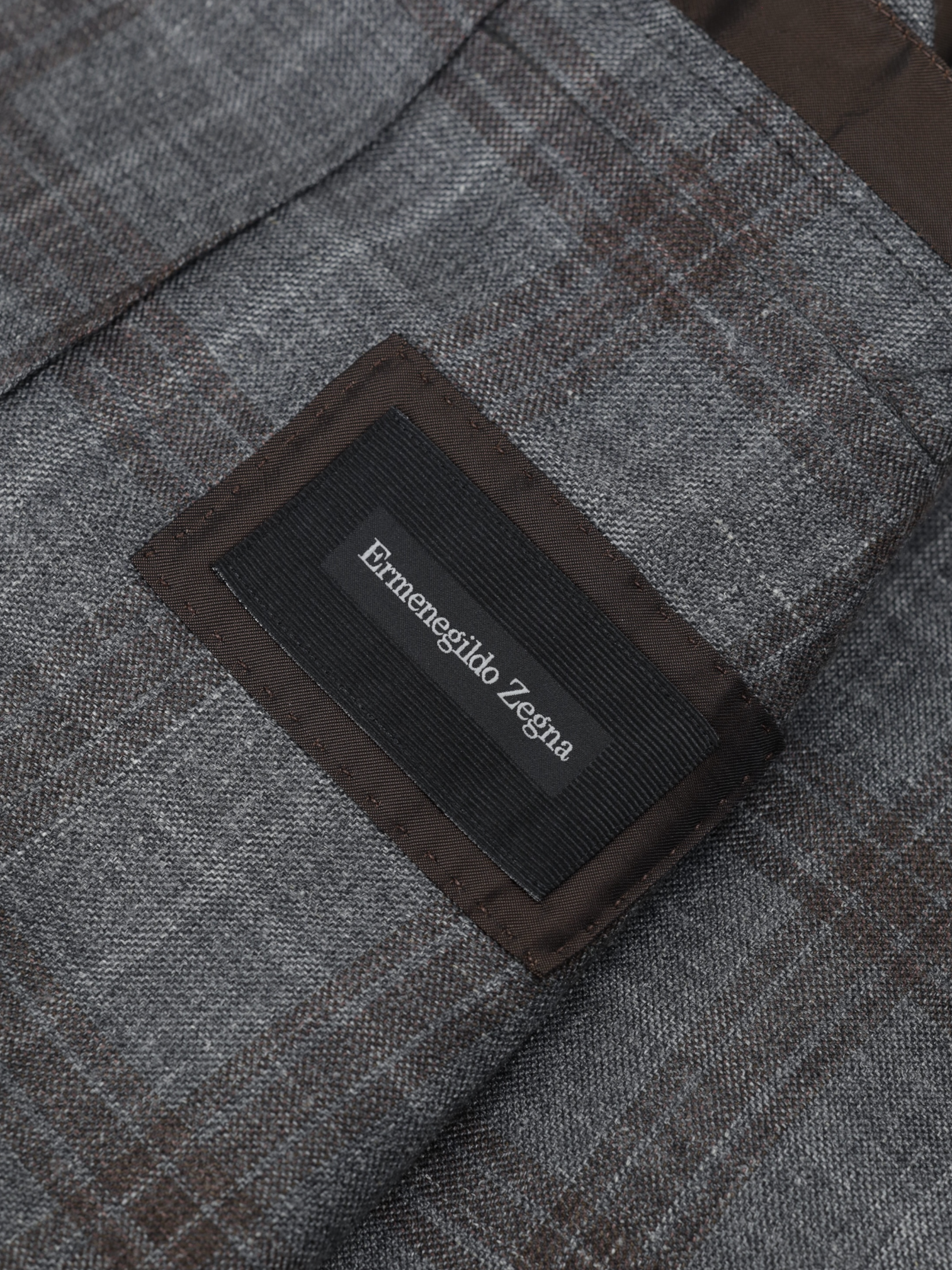 Ermenegildo Zegna Taupe & Castagne Brown Cashmere, Silk & True Hemp "Zero Weight" Jacket