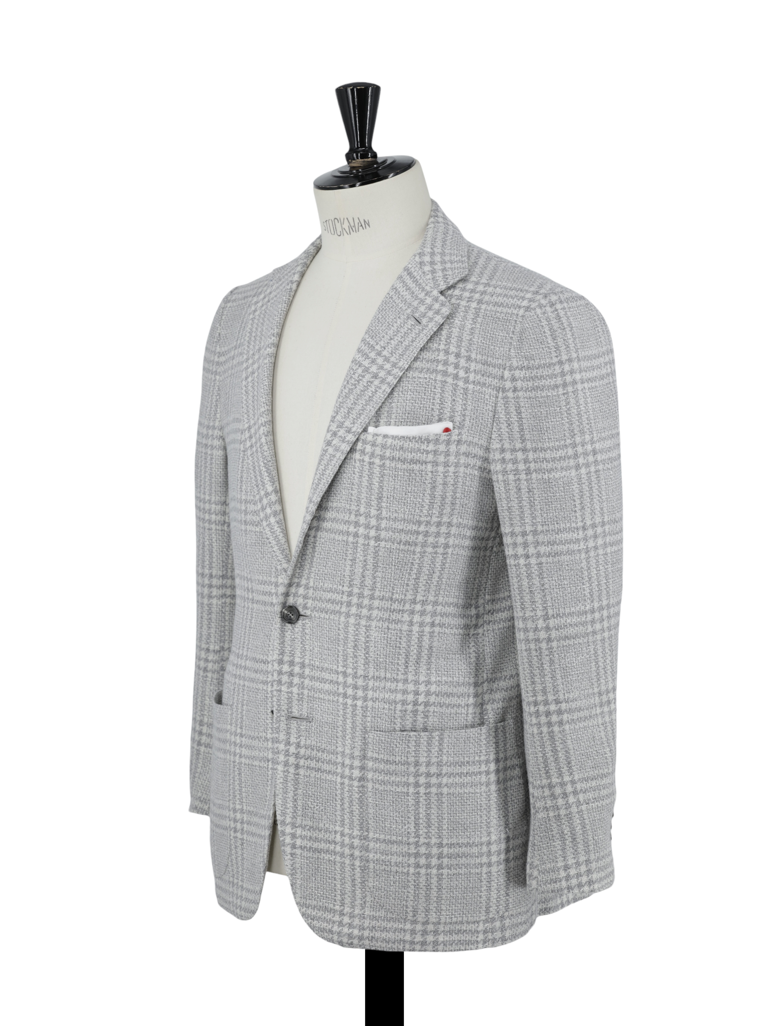Kiton Grey Wool, Silk, Nylon & Cotton Prince of Wales Jacket