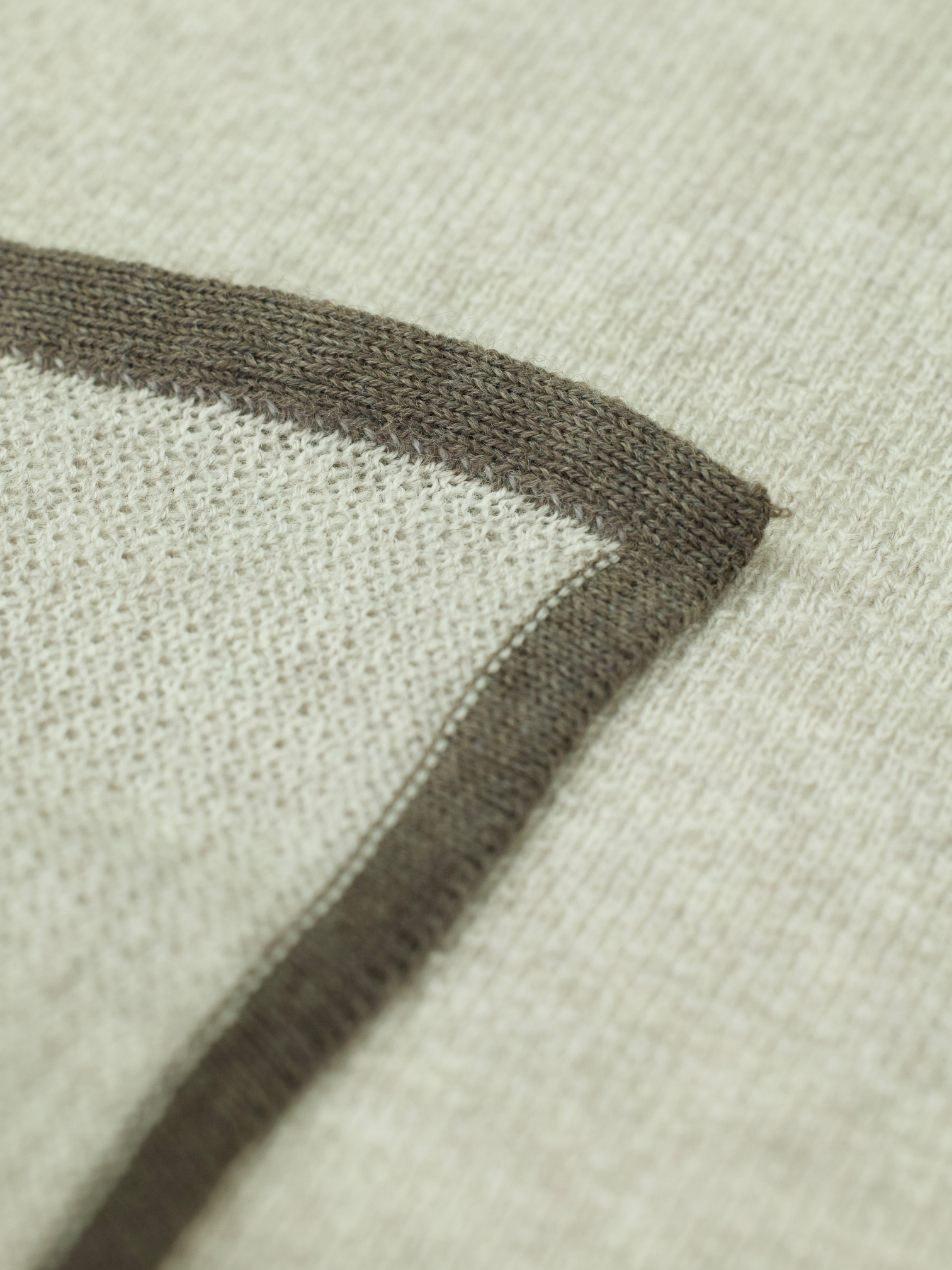 Lardini Beige Knitted-Wool Tricot Pocketsquare