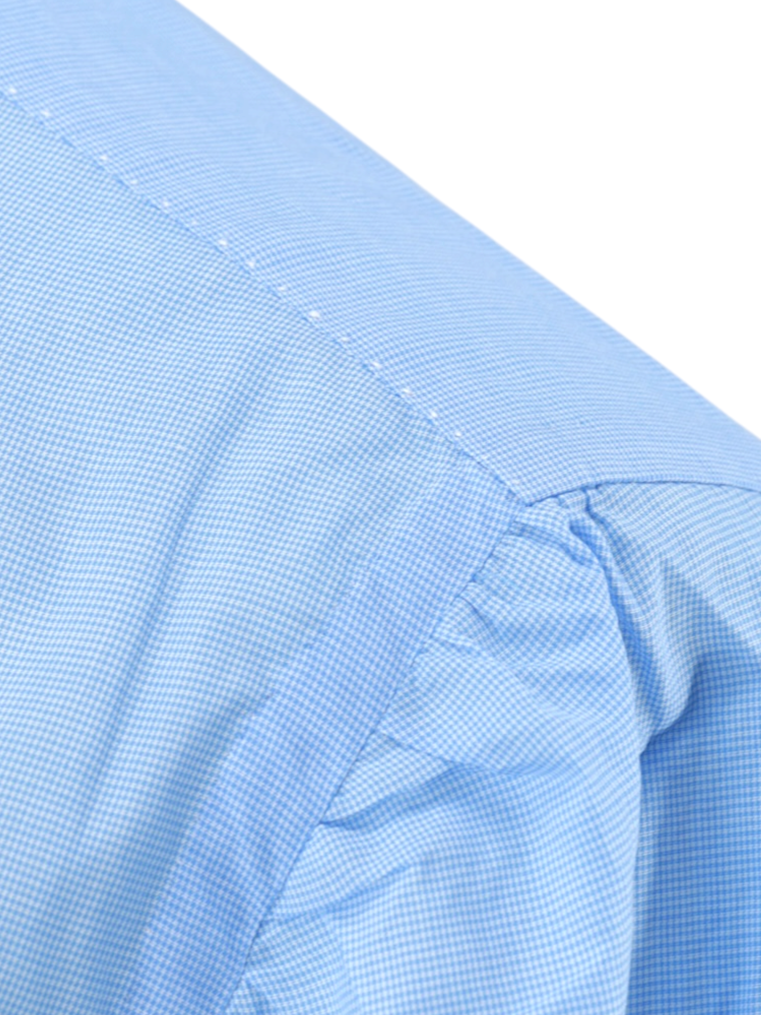 Finamore Azure Blue Carlo-Riva Cotton Micro-Pattern Shirt
