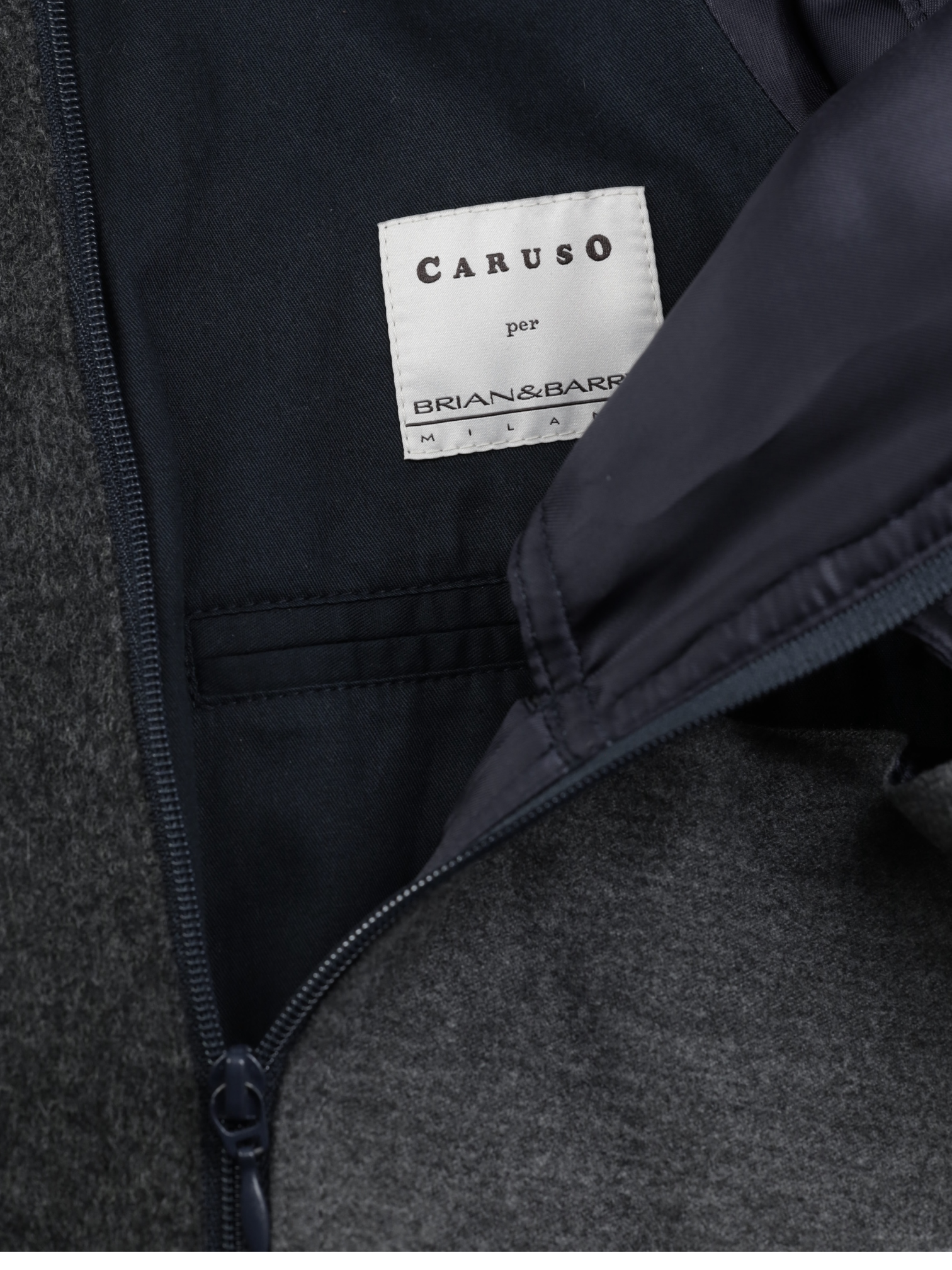 Caruso Grey Wool-Flannel Sartorial Fieldjacket