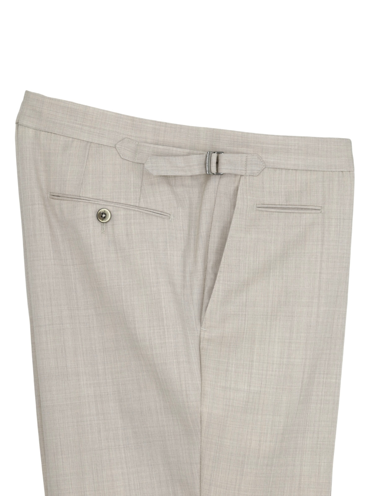 PT01 Greige Fine-Wool Melange Side-Adjuster Trousers