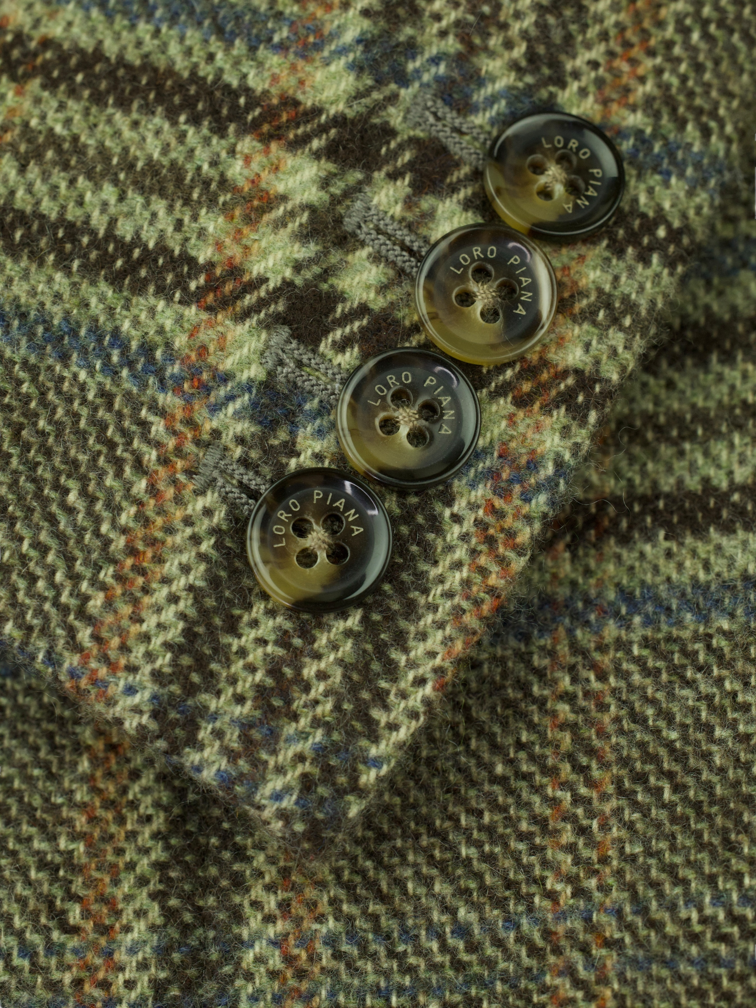 Loro Piana Brown Cashmere Rain Systen Tartan-Check Jacket