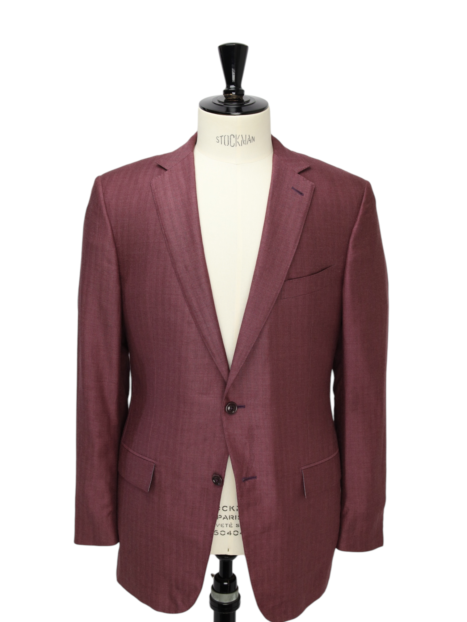 Ermenegildo Zegna Plum Cashmere & Silk Herringbone Jacket