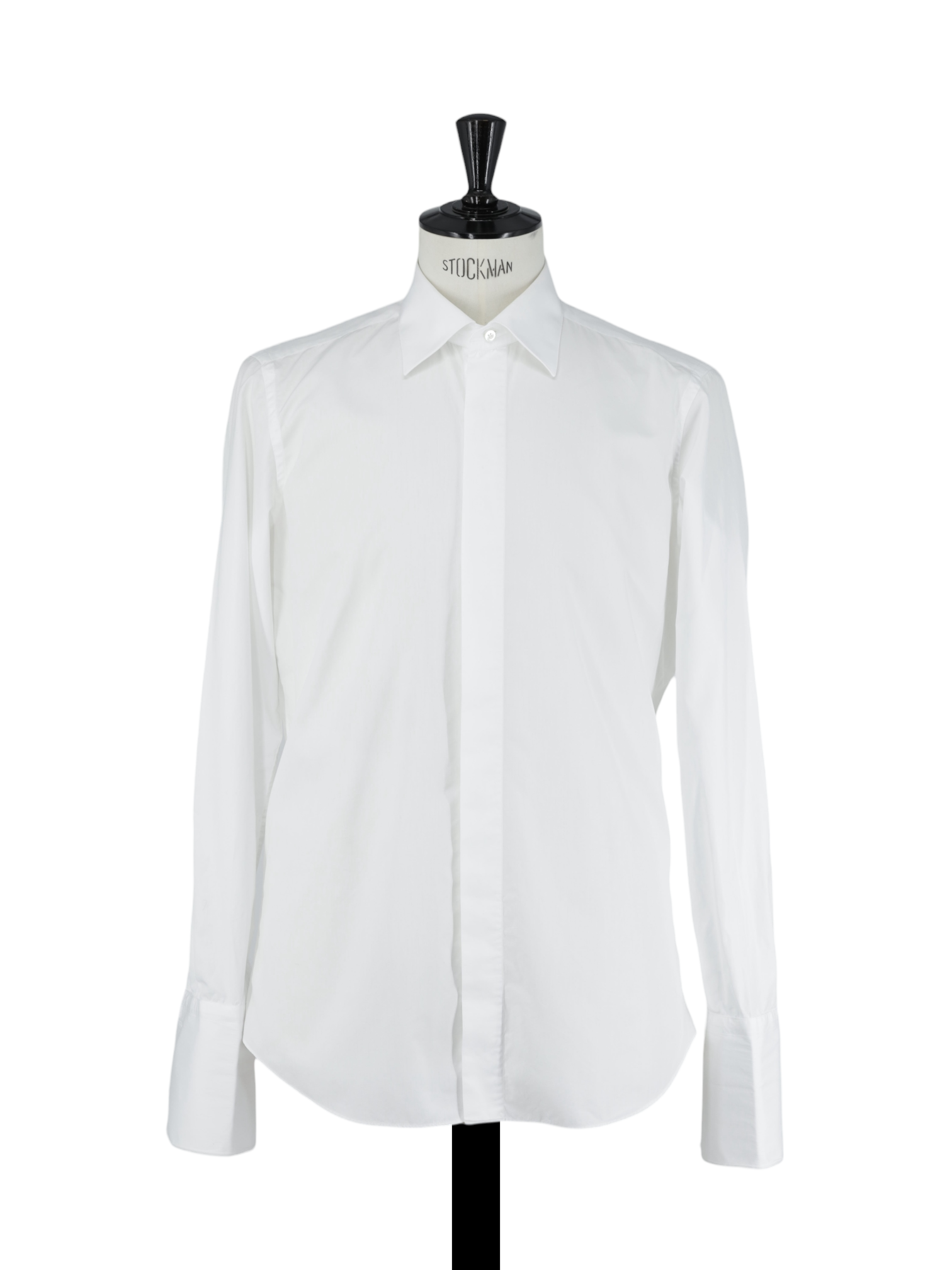 Fray White Poplin-Cotton French-Cuff Tuxedo Shirt