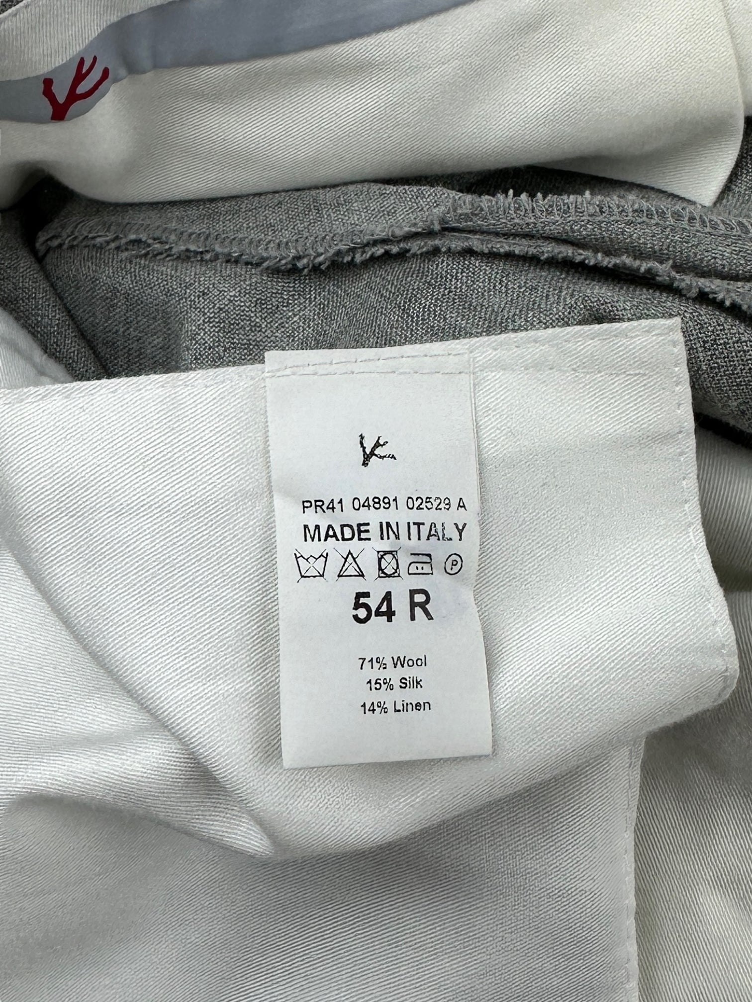 Isaia Light Grey Melange Wool Trousers